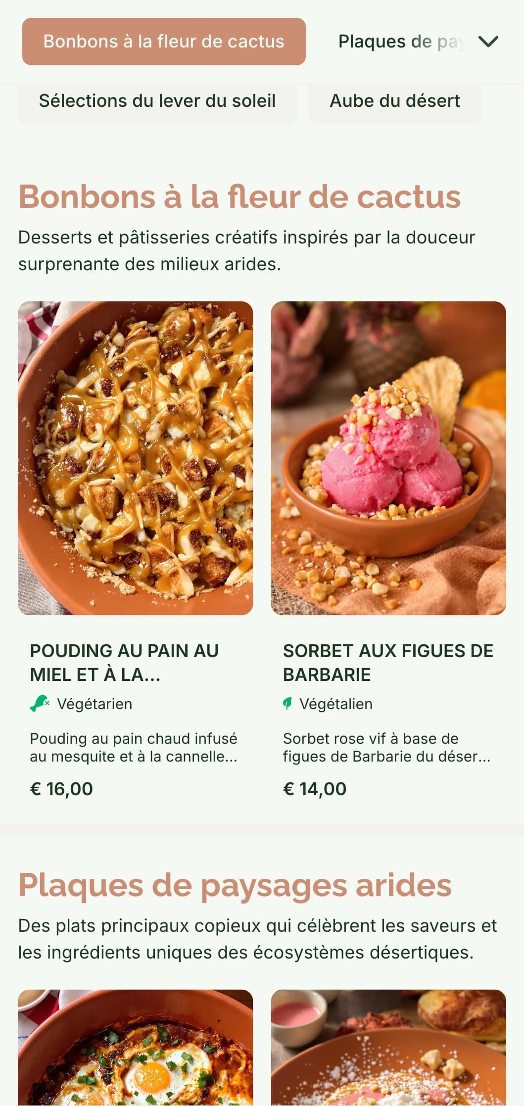 Un modèle de brunch chaud et terreux aux tons terracotta, parfait pour les cafés d'inspiration sud-ouest et les environnements arides.