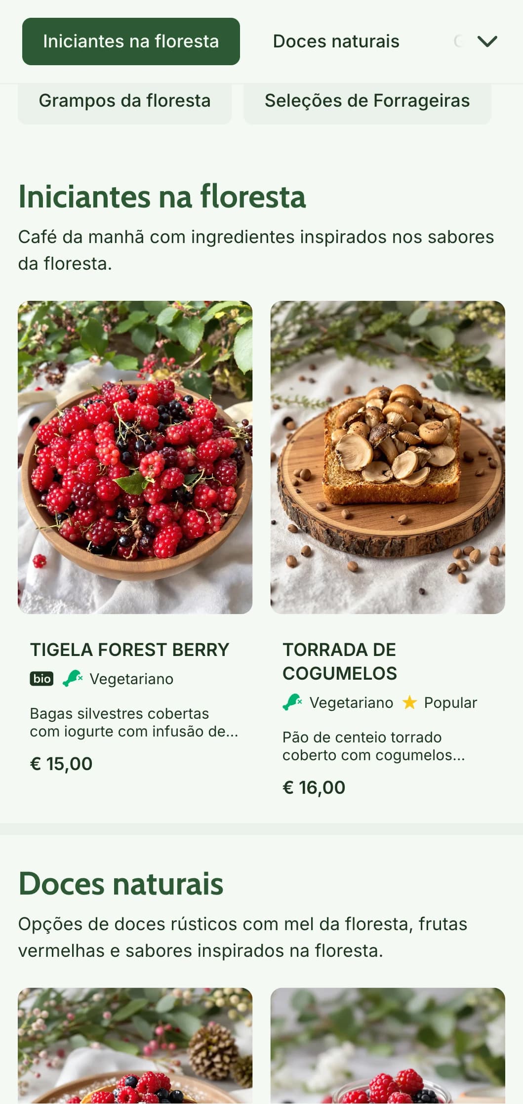 Seleções de café da manhã terrosas inspiradas em ingredientes da floresta e apresentadas em um estilo rústico e amigável aos forrageiros.
