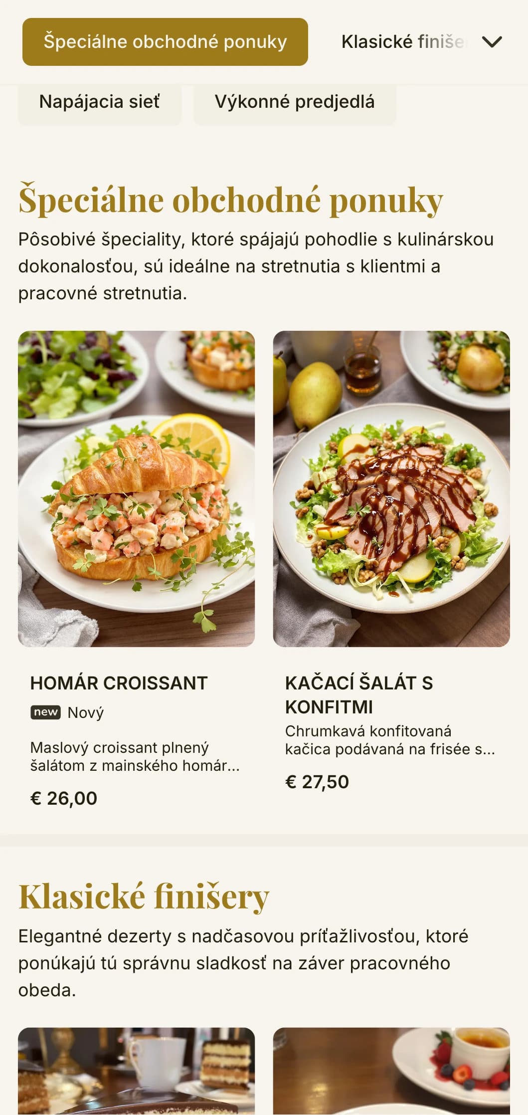 Elegantný a zároveň efektívny dizajn obedového menu pre obchodné štvrte a firemné stravovanie s nadčasovou typografiou a sofistikovaným rozložením na rýchle profesionálne obedy.
