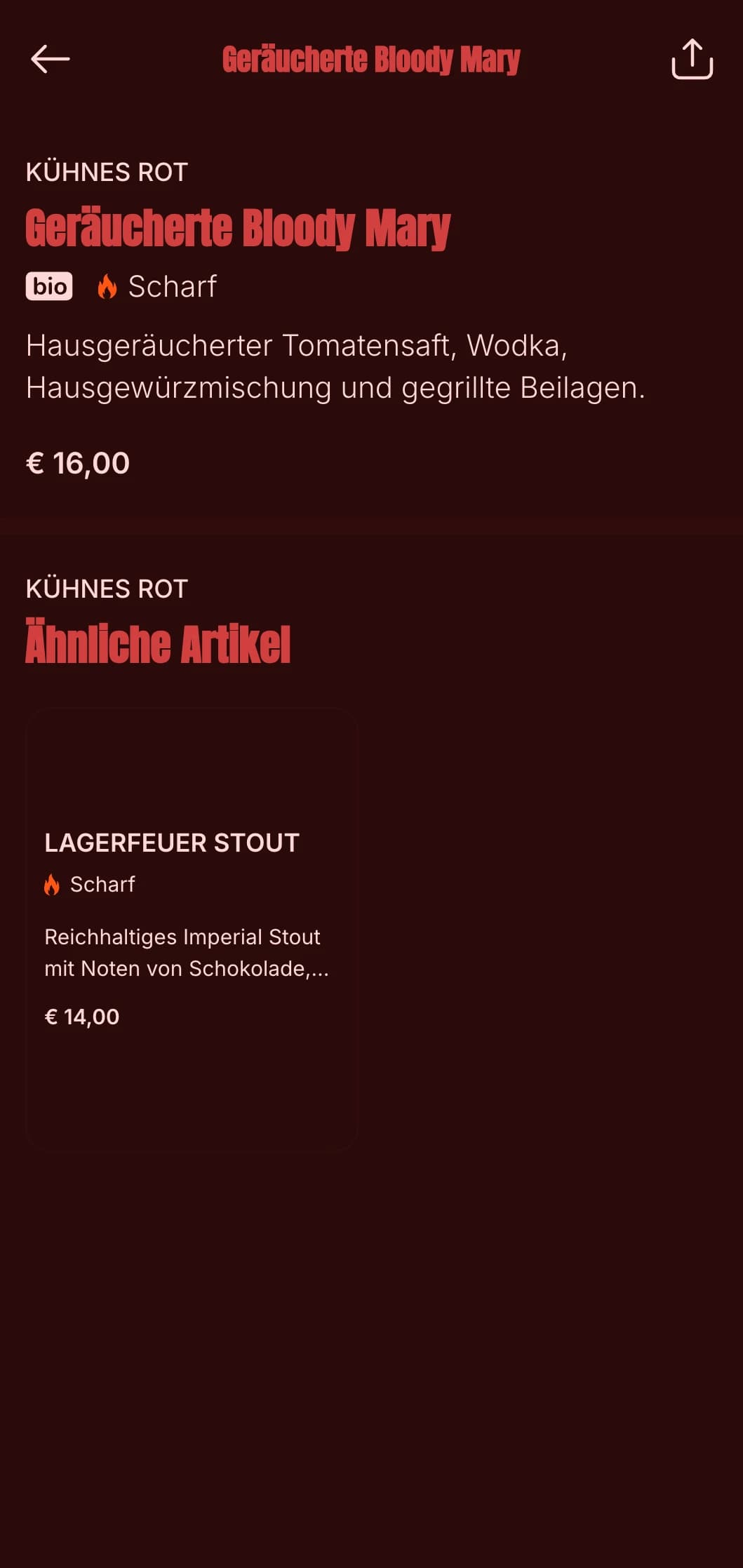 Kräftiges rotes Design mit Rauch- und Feuerelementen für Grill- und Whiskey-Locations.