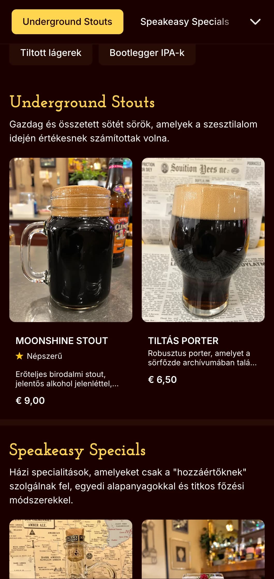 Titkos és vintage szesztilalom korabeli design, sötét tónusokkal és titokzatos esztétikával, ideális a speakeasy témájú sörözőkhöz.