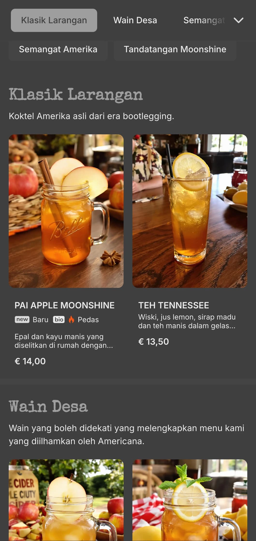 Reka bentuk kelabu vintaj dengan unsur larangan untuk bar minuman keras Amerika.