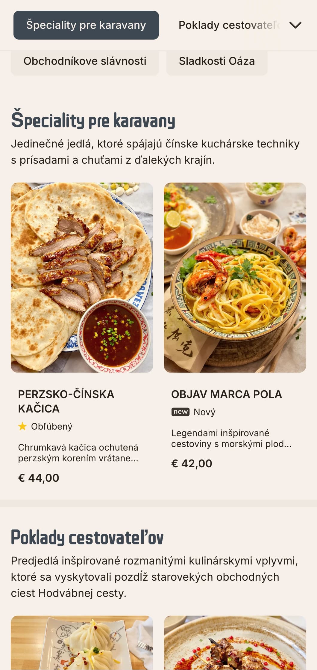 Elegantný dizajn čínskeho menu inšpirovaný historickou Hodvábnou cestou s rafinovanými kultúrnymi prvkami a sofistikovanou paletou farieb.