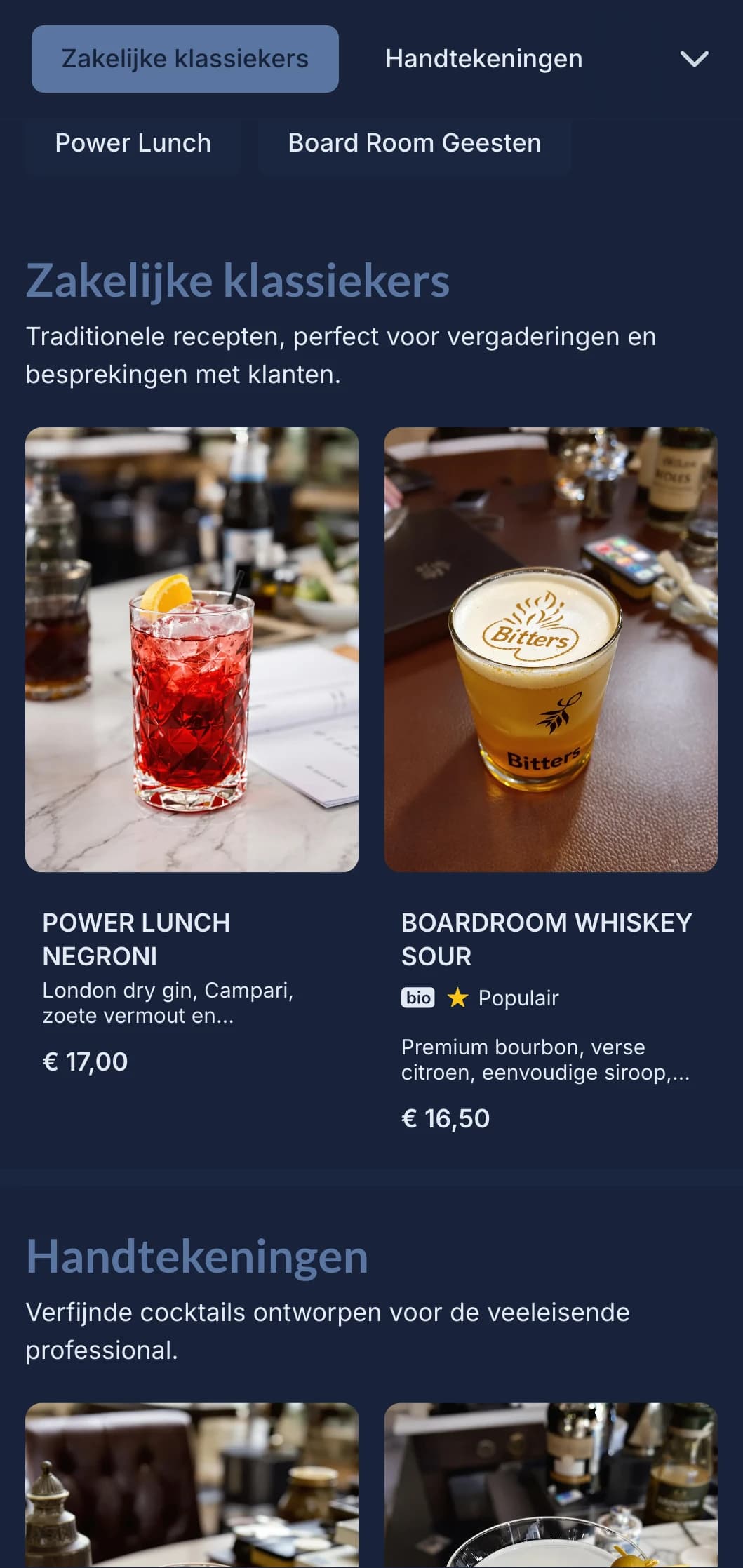 Strak, professioneel ontwerp met subtiele krijtstrepen voor lounges in zakenwijken.