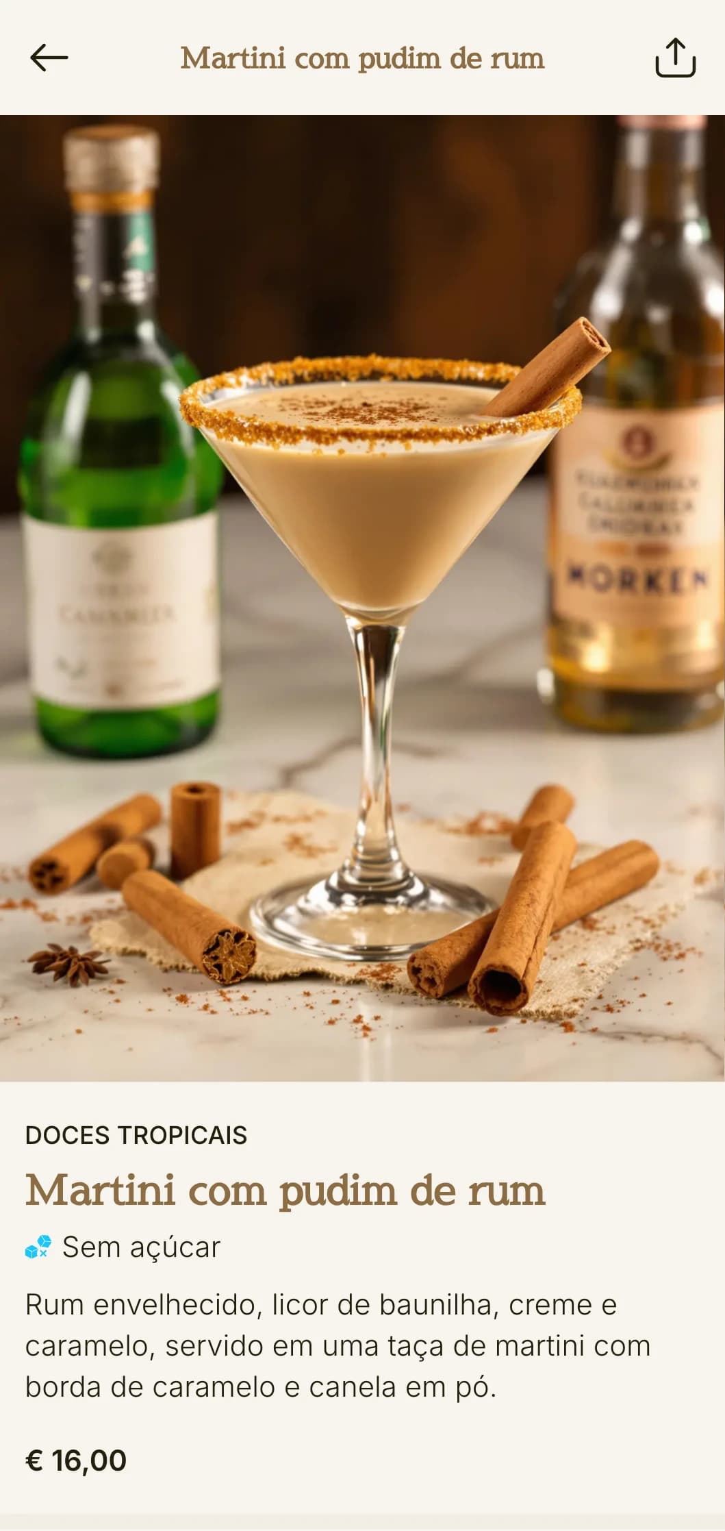Um design sofisticado, em tons de tabaco, para salões de charutos e bares de rum, com tipografia vintage e detalhes em âmbar quente.