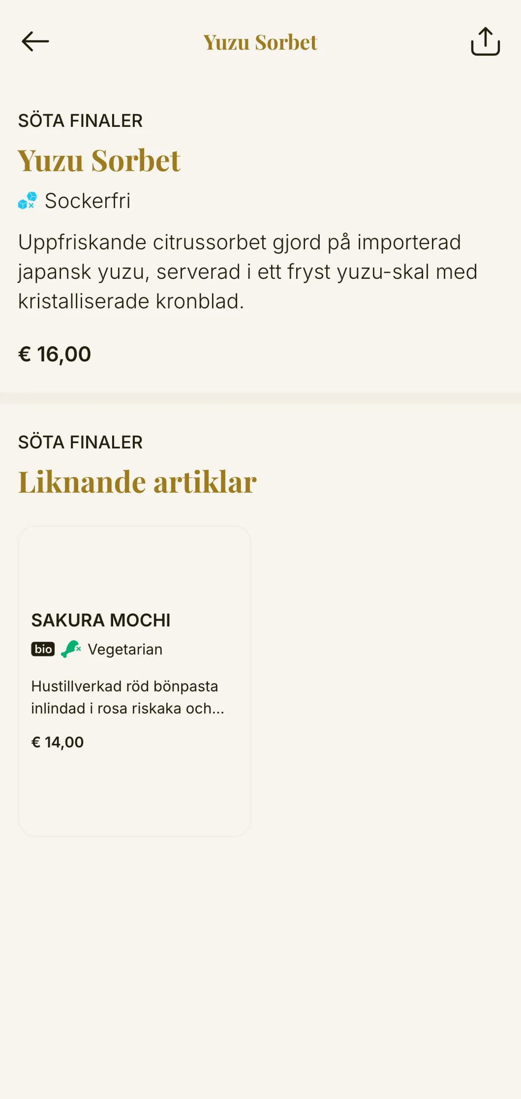 Raffinerad japansk matupplevelse med klassisk elegans, med fin serif-typografi och körsbärsblommor mot en mjuk krämfärgad bakgrund.