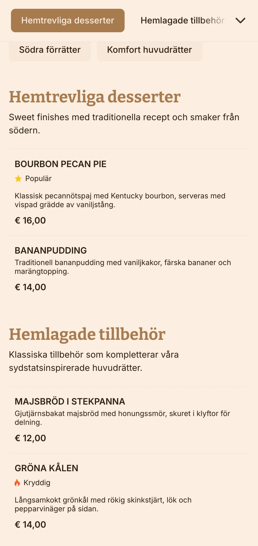 Hjärtvärmande catering i sydstatsstil med bekväma klassiker, generösa portioner och hemtrevlig presentation för familjeträffar och avslappnade sammankomster.