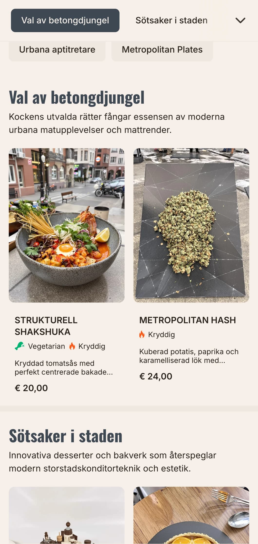 Djärv, urban brunchmall med arkitektoniska influenser, perfekt för kaféer i stadskärnan och moderna matställen.