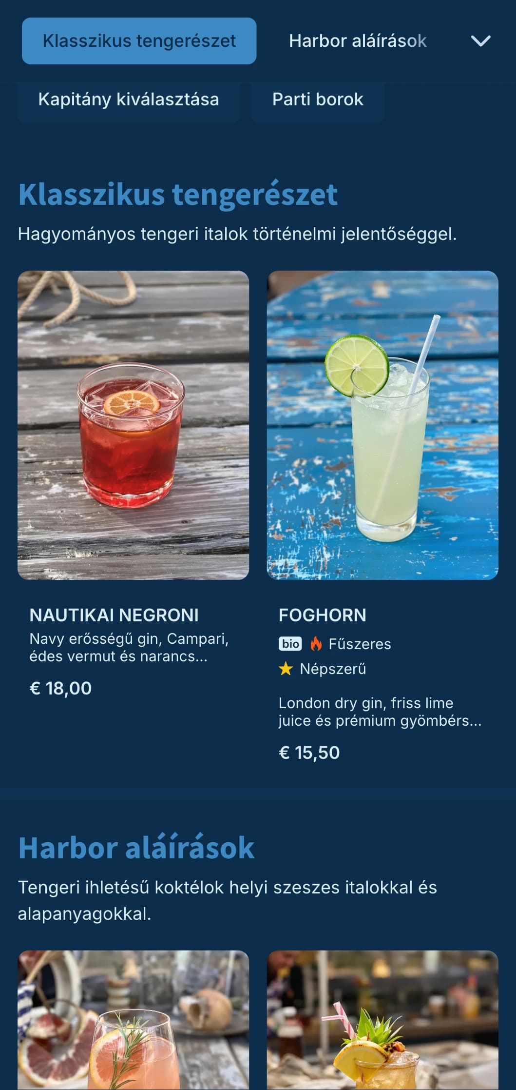 Tengeri kék design finom tengeri elemekkel a vízparti koktélbárok számára.
