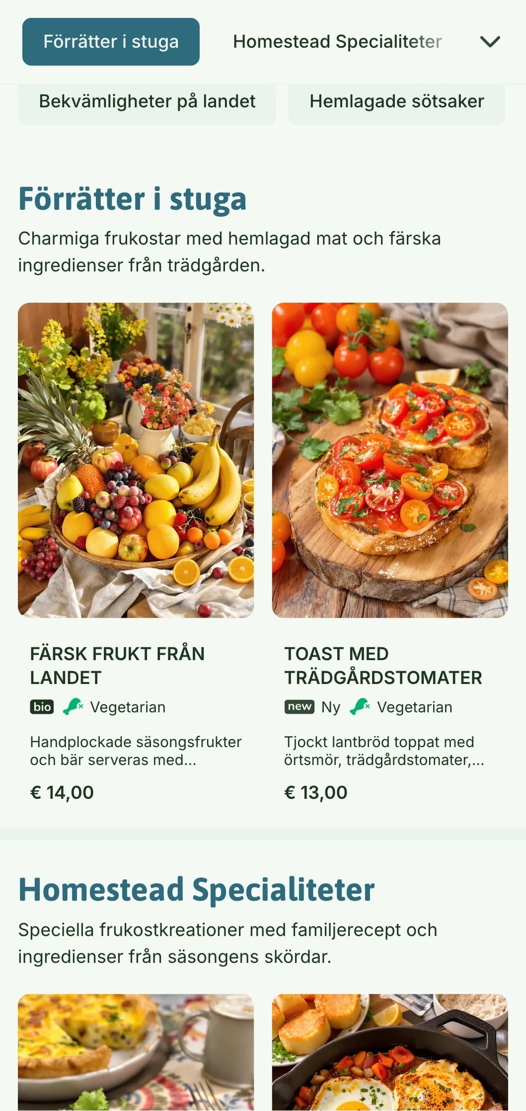 Hemlagad morgonmat med färska råvaror från landet och charmig presentation för en mysig frukostupplevelse.