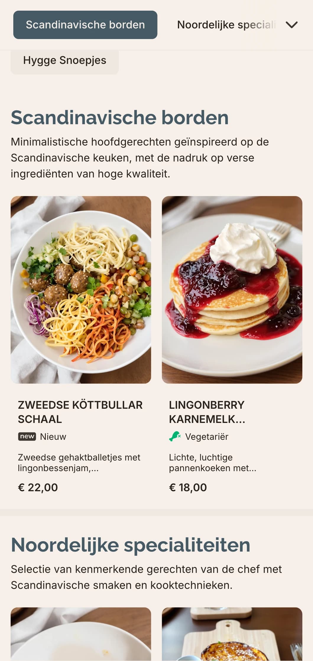 Strakke, minimale brunchsjabloon met Scandinavische designinvloeden, ideaal voor moderne cafés met een hyggesfeer.