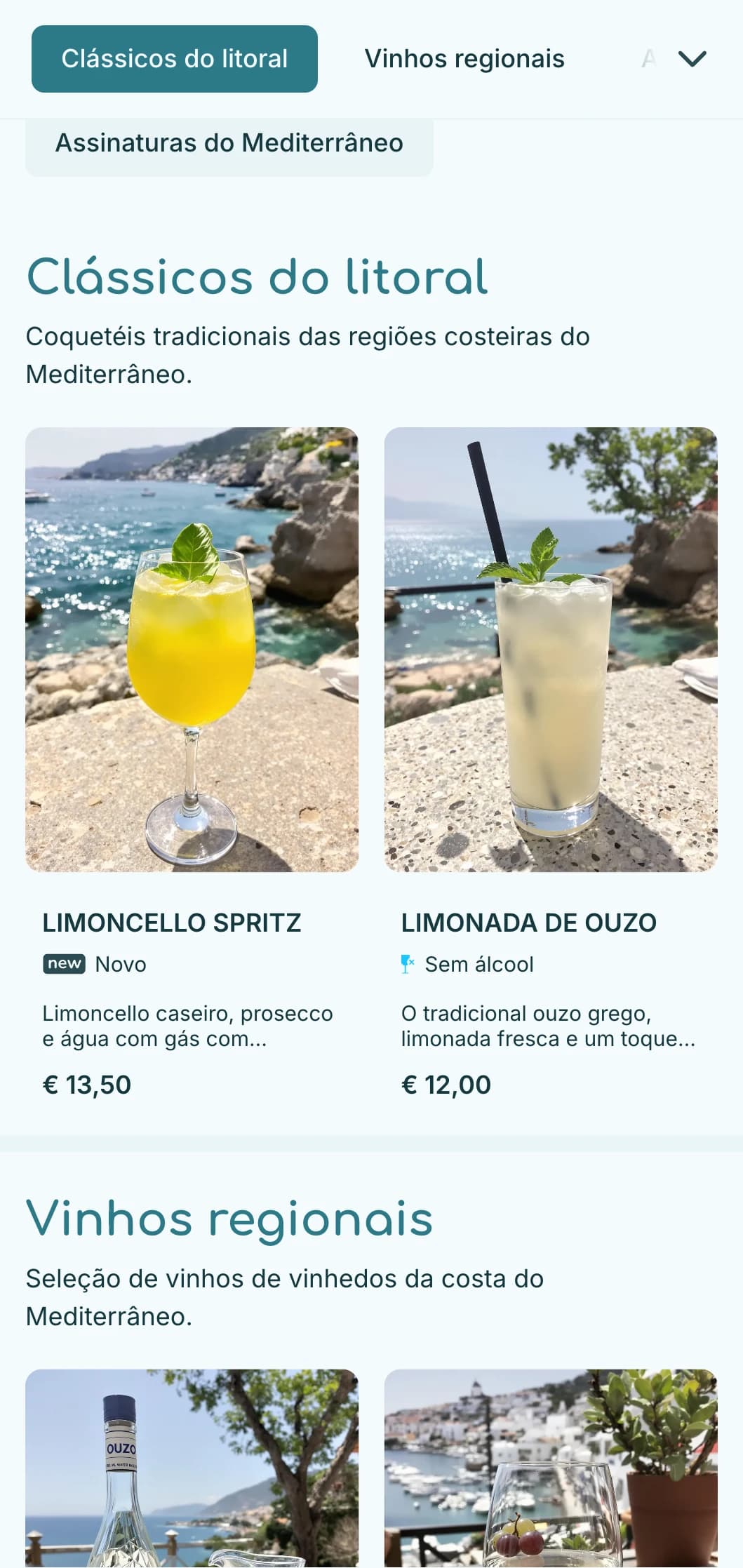 Paleta azul refrescante inspirada nas águas do Mediterrâneo para locais à beira-mar.