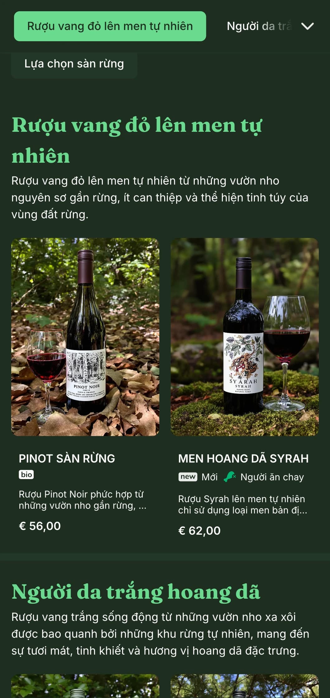 Mẫu danh sách rượu vang tối màu lấy cảm hứng từ thiên nhiên với điểm nhấn màu xanh lá cây rực rỡ trên nền rừng, hoàn hảo cho các nhà hàng trong rừng và quán bar rượu vang mộc mạc.