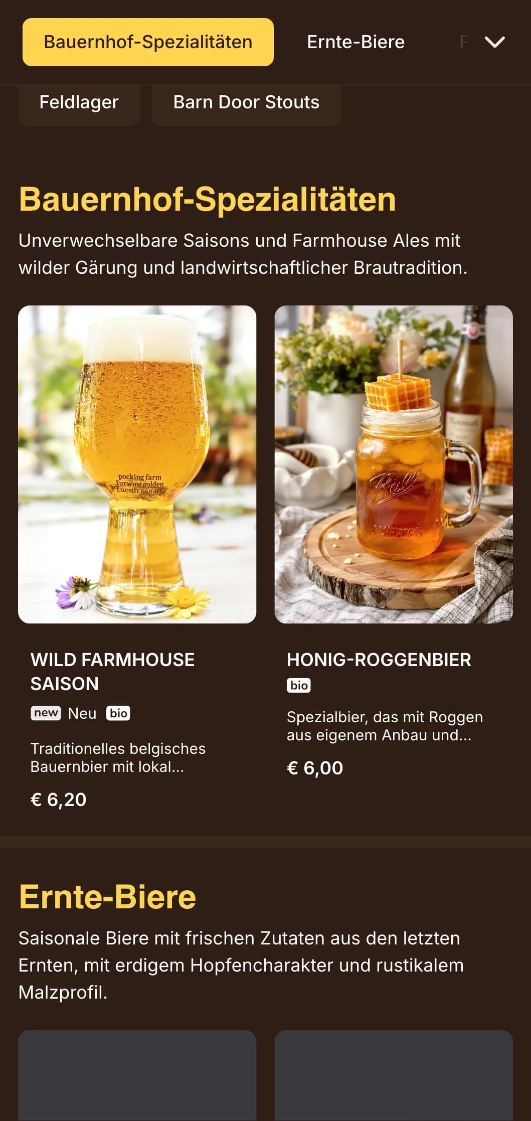 Rustikales und heimeliges Design, inspiriert von der Ästhetik des Bauernhofs, perfekt für Landbrauereien und Spezialisten für Bauernbiere.