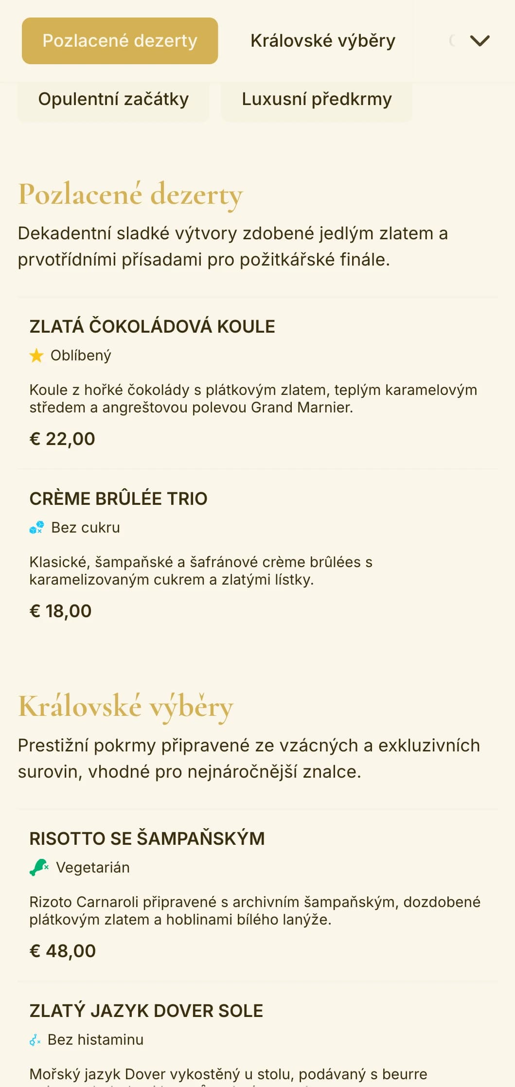 Opulentní design se zlatým motivem vyzařuje luxus a exkluzivitu a je ideální pro luxusní podniky a slavnostní příležitosti.