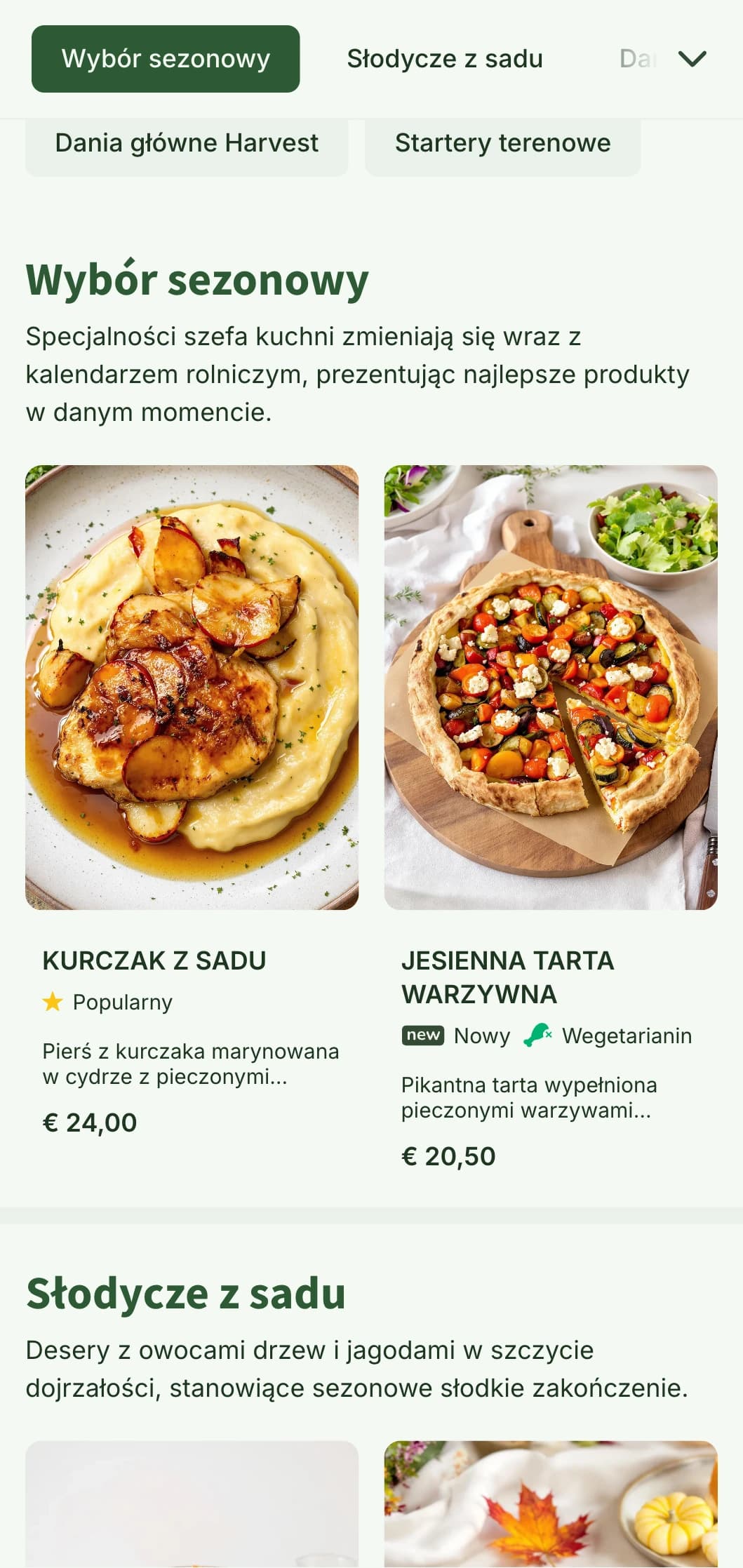 Sezonowe menu lunchowe o tematyce zbiorów z ciepłymi jesiennymi tonami i elementami rolniczymi, idealne dla restauracji typu farm-to-table i wiejskich jadłodajni.