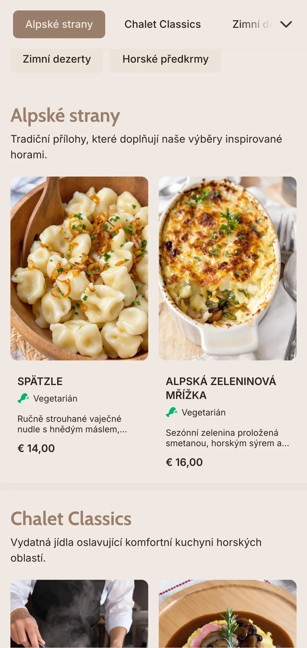 Útulný catering inspirovaný Švýcarskem s fondue, raclette a vydatnými horskými pokrmy v rustikálním provedení pro zimní akce a lyžařské chaty.