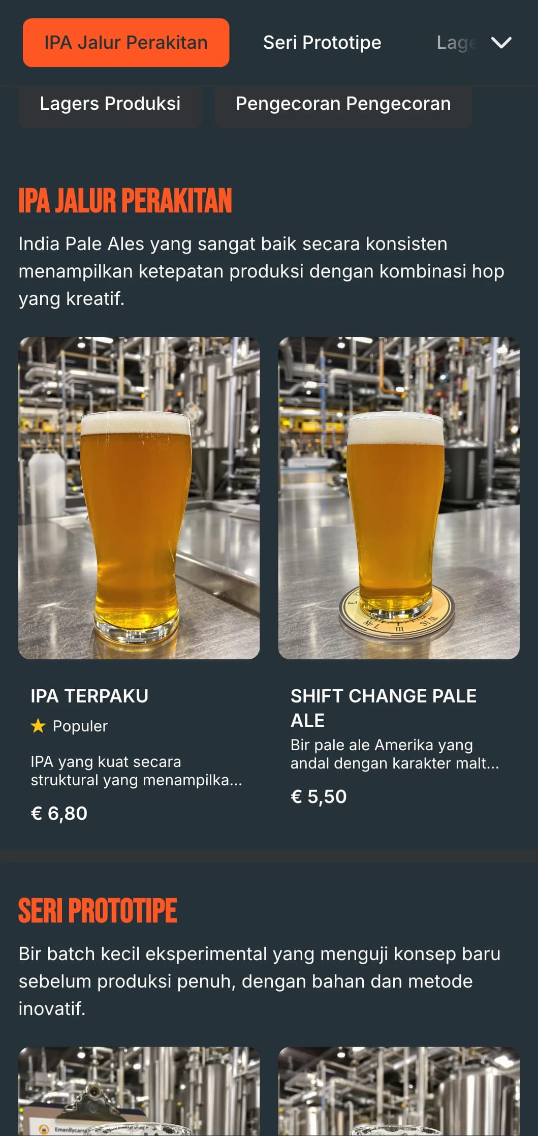 Desain industrial mentah dengan tekstur logam dan grafis utilitarian, ideal untuk gudang pembuatan bir dan ruang minum yang dikonversi dari pabrik.