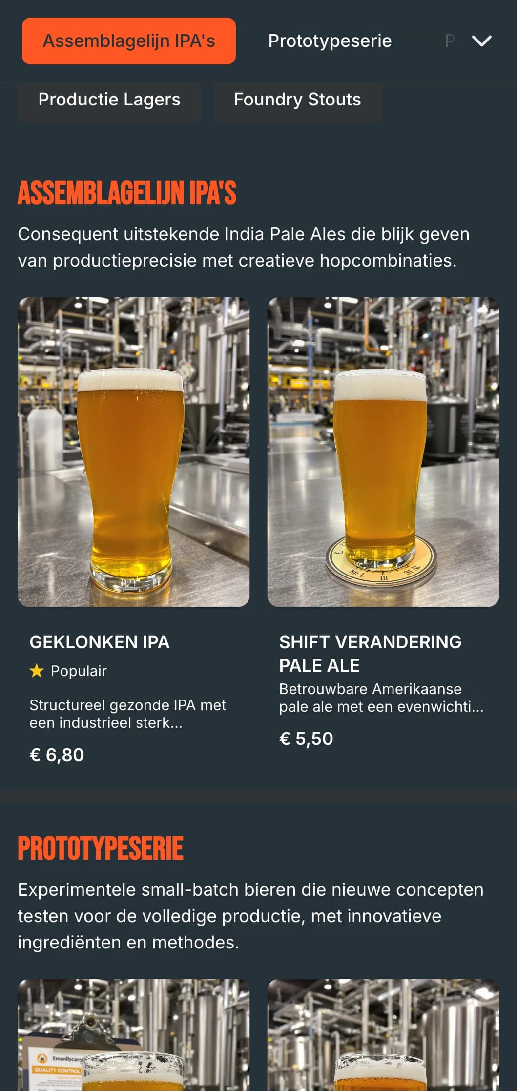 Ruw industrieel ontwerp met metalen texturen en utilitaire graphics, ideaal voor pakhuisbrouwerijen en tot fabriek omgebouwde tapkamers.