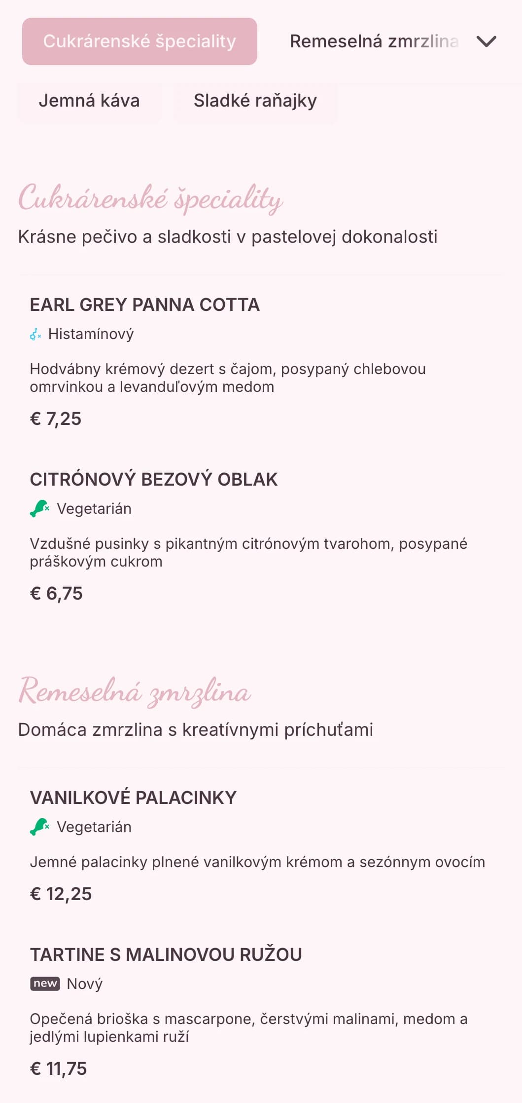 Sladký pastelový dizajn s hravými prvkami pre kaviarne a zmrzlinárne.