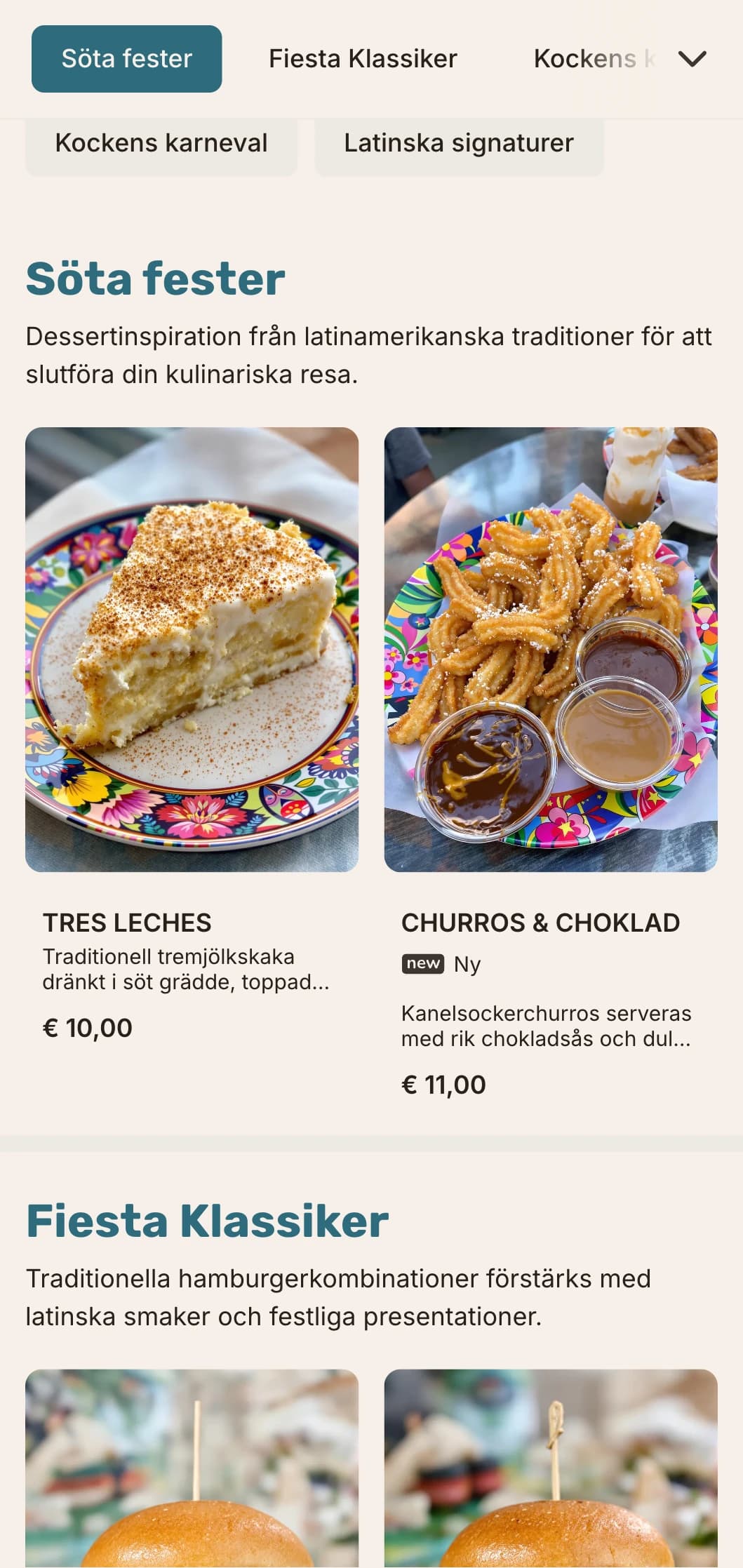 Latinamerikanskt inspirerad hamburgerfusion med livfulla smaker och festlig atmosfär.
