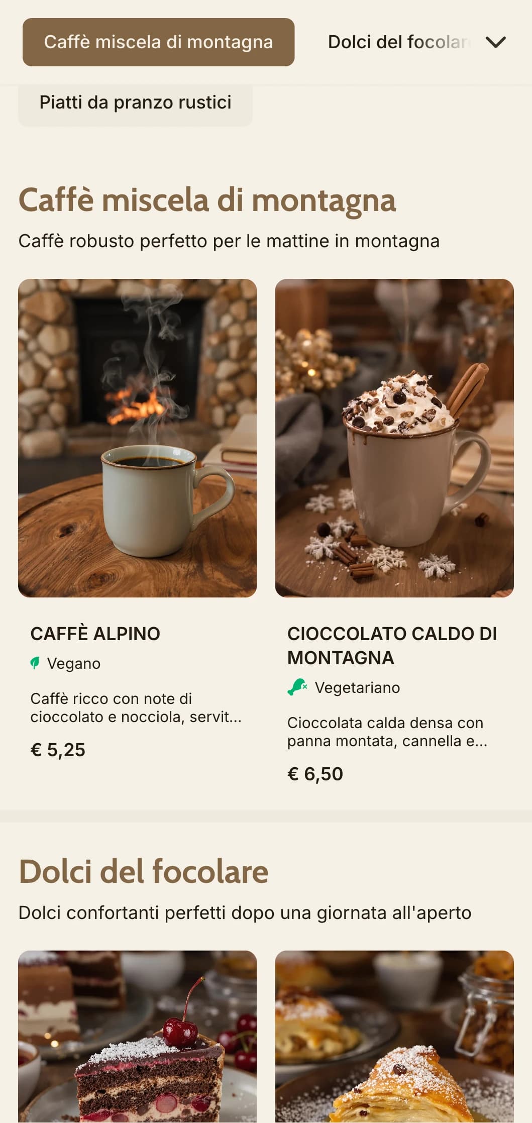 Accogliente design ispirato al legno con elementi di montagna per i caffè alpini e le baite.