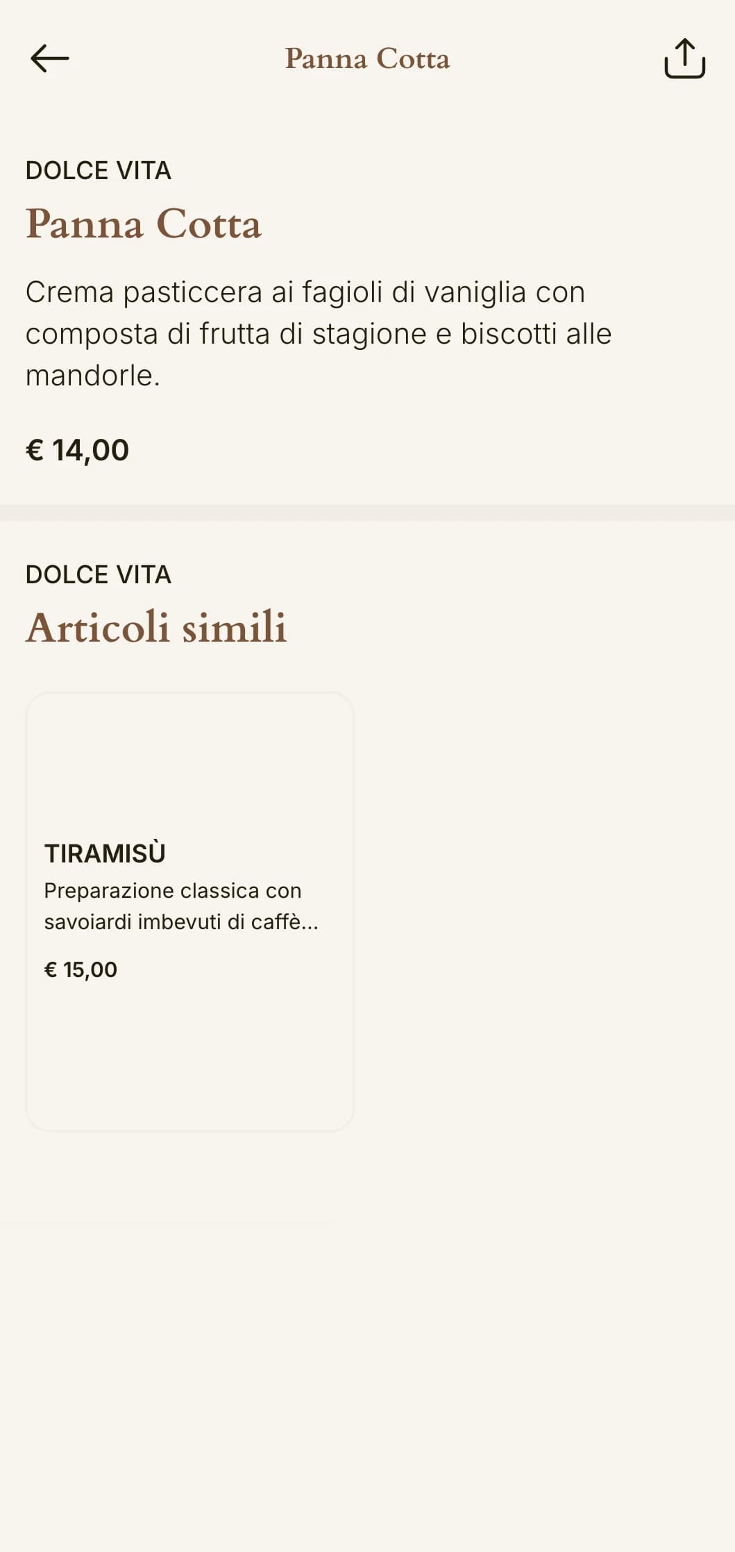 Un menu caldo e invitante ispirato all'estetica toscana, con toni di terracotta ed elementi classici italiani.