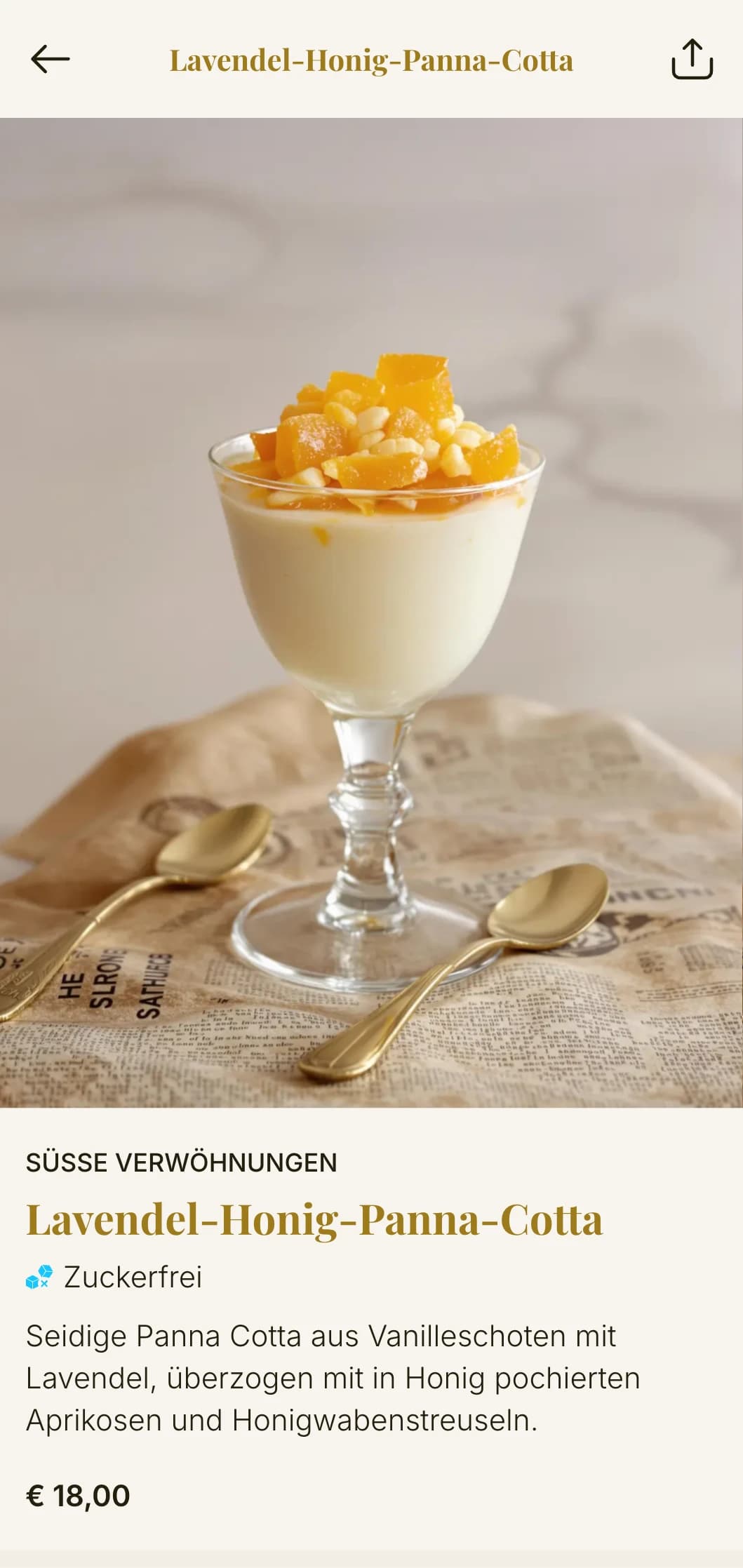 Elegante Brunch-Vorlage mit warmen, goldenen Akzenten, perfekt für gehobene Cafés, die klassische Frühstücksgerichte in einer raffinierten Atmosphäre servieren.