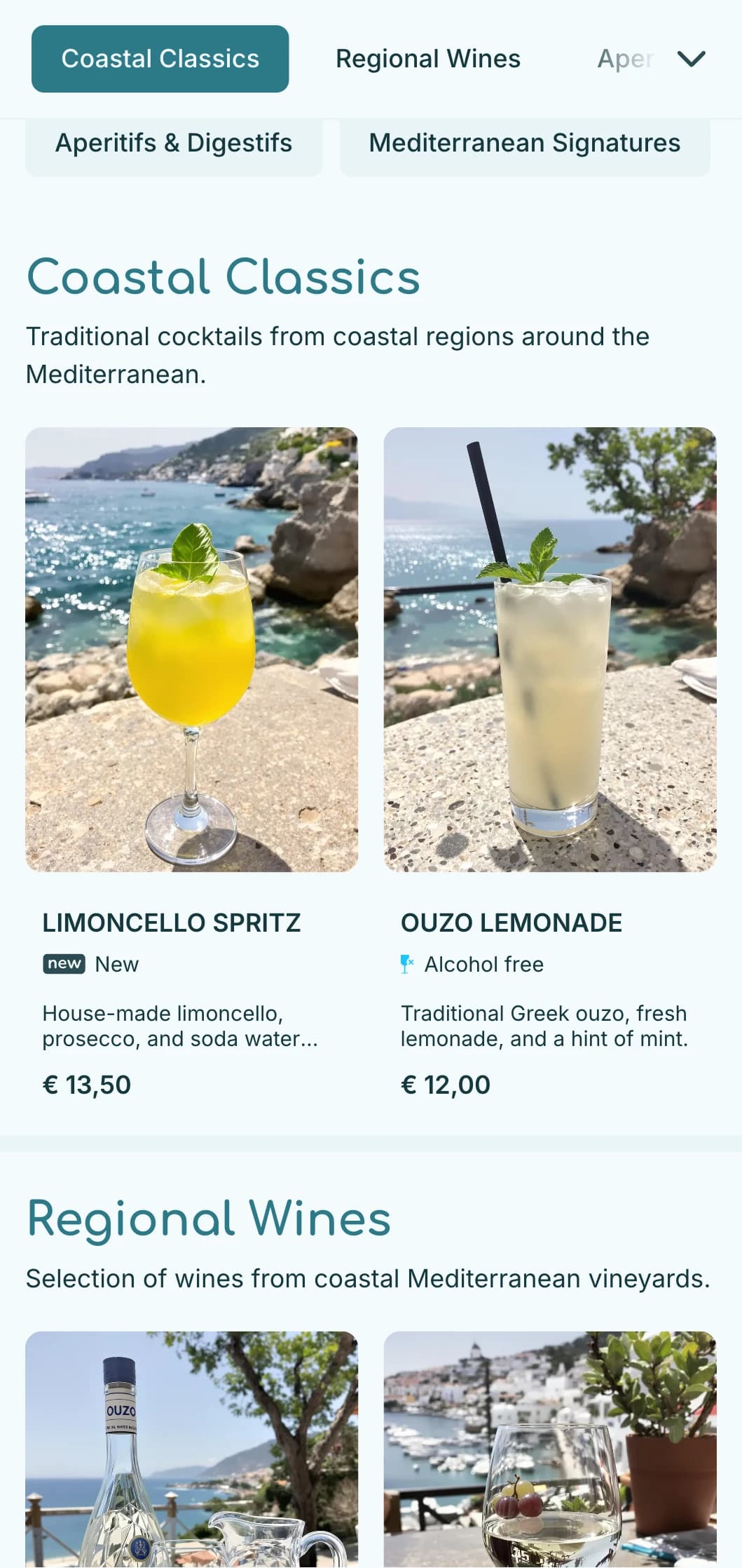 Refreshing blue palette inspired by Mediterranean waters for seaside venues.