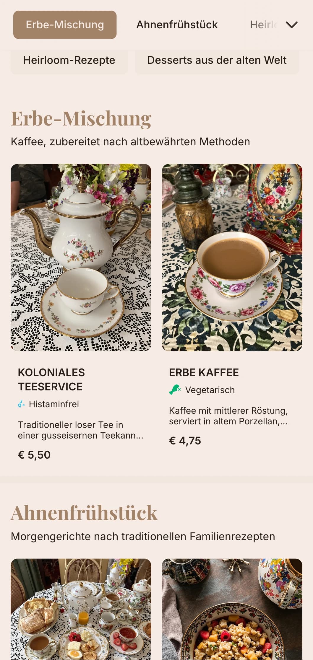 Nostalgisches Design mit historischen Elementen für traditionelle Teestuben und historische Cafés.