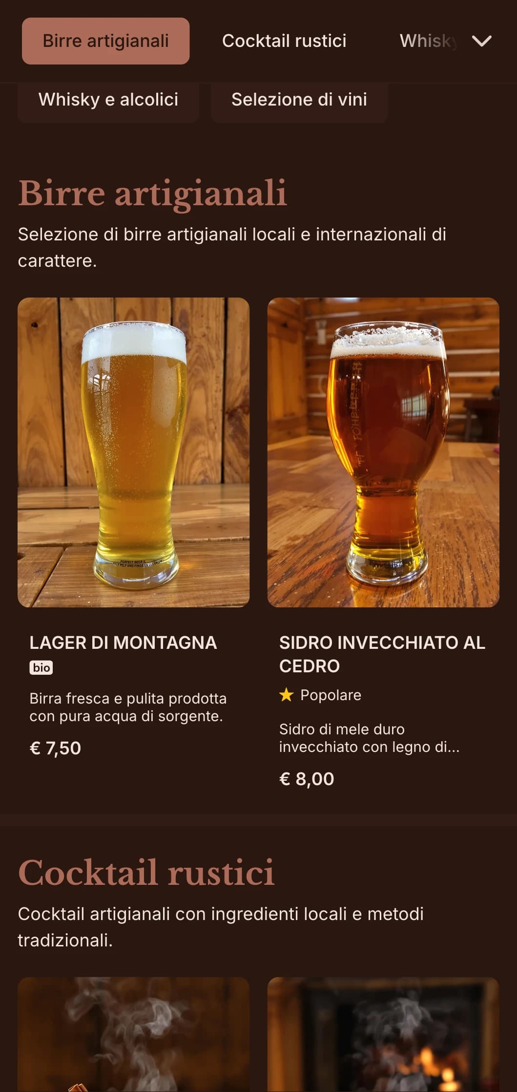 Caldi toni della terra e tipografia classica per accoglienti enoteche.