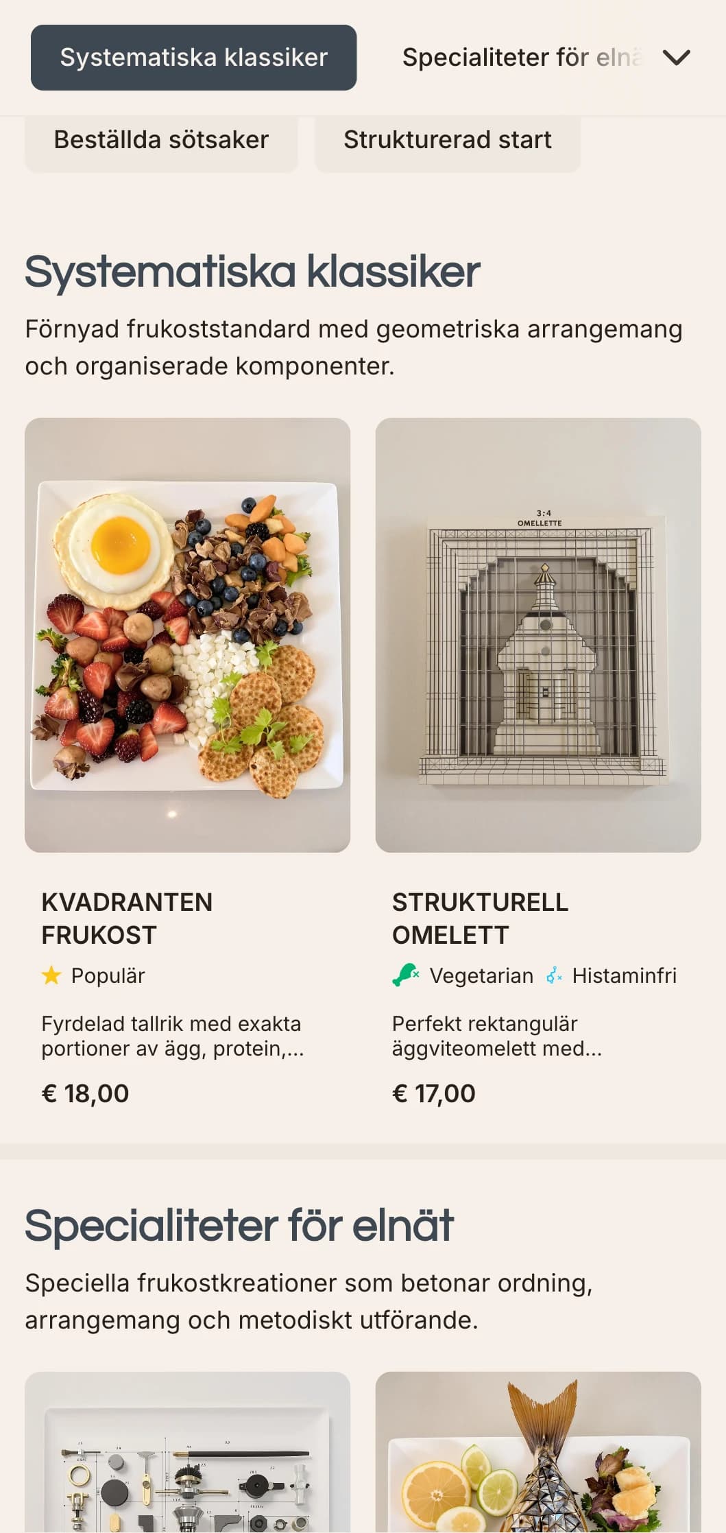 Exakt arrangerade morgonalternativ med modulär presentation och moderna smakkombinationer.