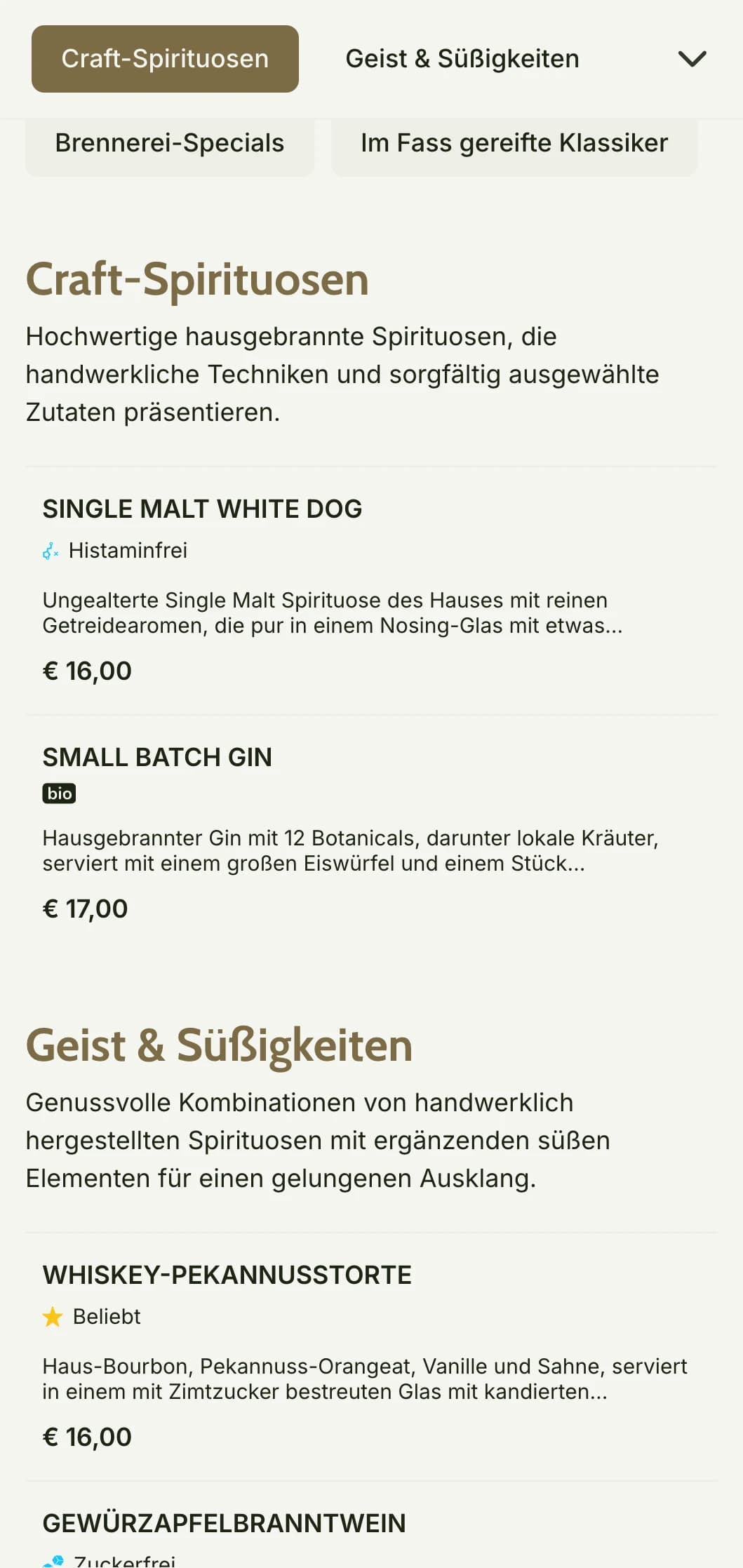 Ein rustikales, handwerkliches Design für handwerkliche Brennereien und Spirituosenbars mit warmen Erdtönen und strukturierten Elementen.