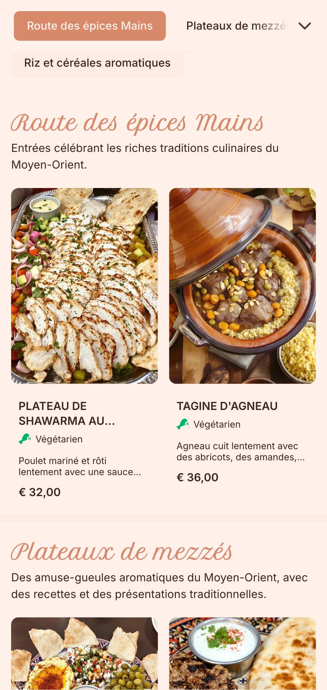 Restauration riche et aromatique du Moyen-Orient avec des épices vibrantes, des recettes traditionnelles et une présentation authentique pour des événements culturels et des occasions spéciales.