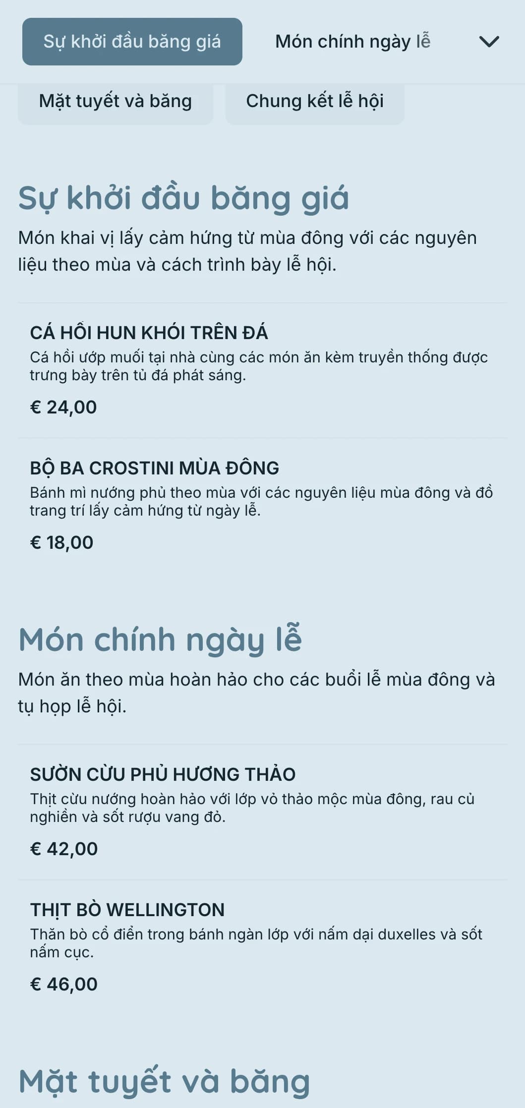 Tiệc chiêu đãi theo chủ đề mùa đông kỳ diệu với các nguyên liệu theo mùa, cách trình bày ấn tượng và các yếu tố ấm cúng cho các bữa tiệc ngày lễ và sự kiện mùa đông.