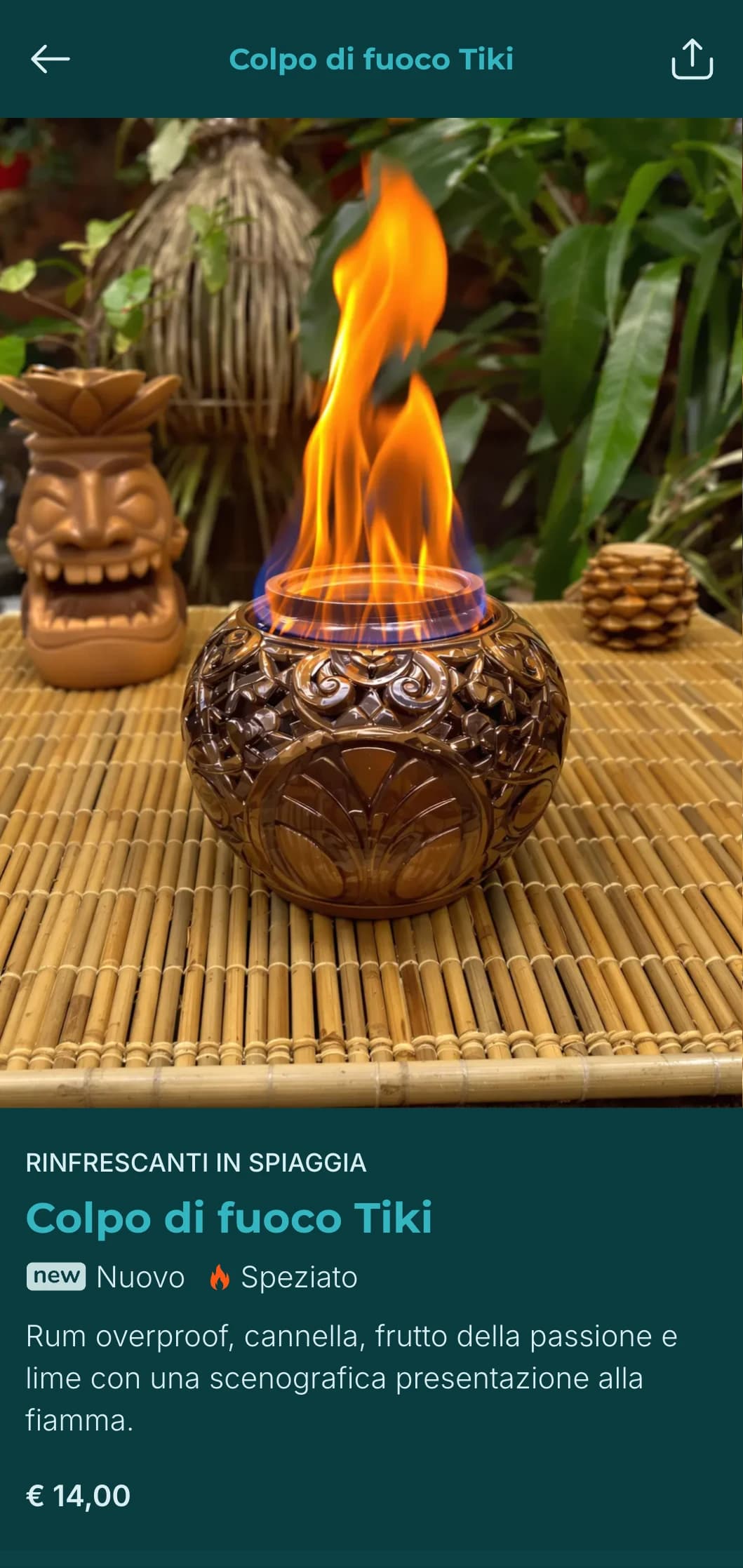 Turchese brillante con motivi di palme per bar tropicali ispirati alle vacanze.