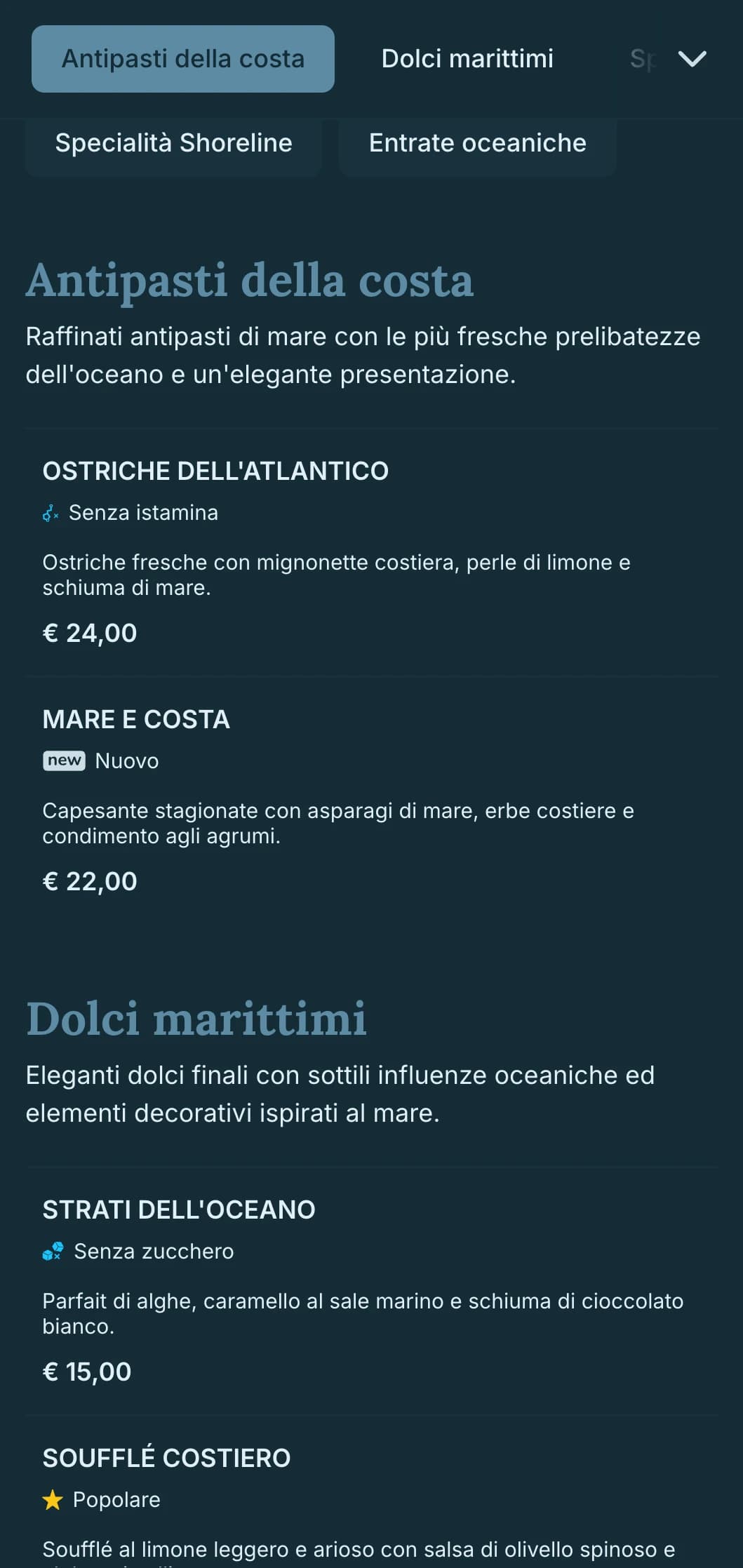 Sofisticata eleganza costiera che combina influenze nautiche con un'estetica da pranzo raffinata.
