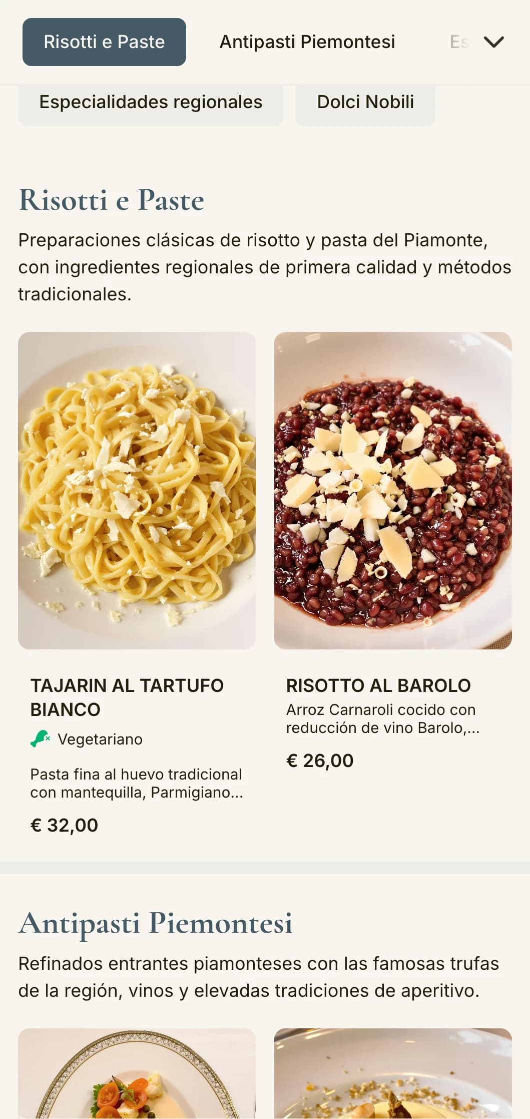 Diseño sofisticado con motivos de trufas y vino que celebran las famosas tradiciones culinarias del Piamonte.
