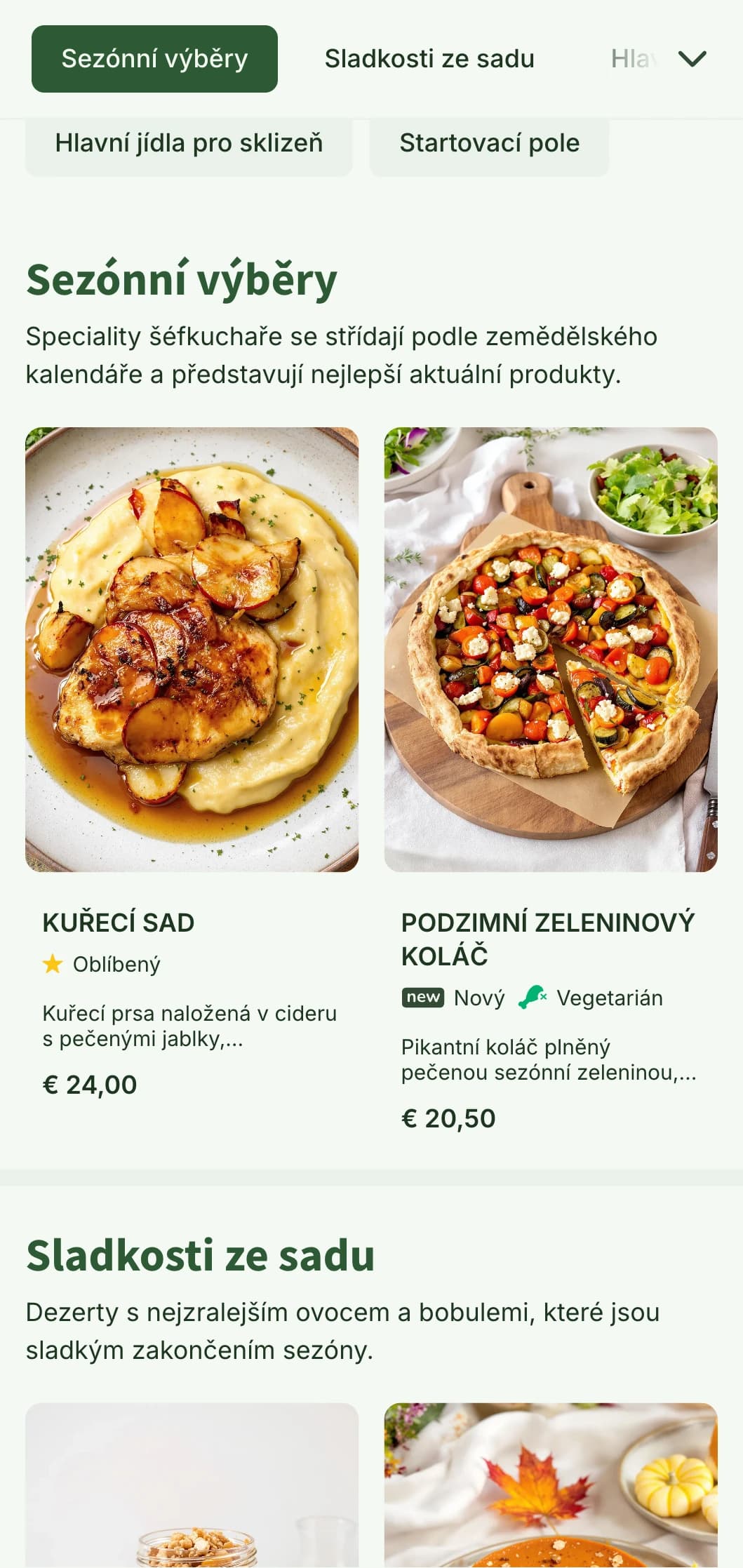 Sezónní obědové menu s motivem sklizně, teplými podzimními tóny a zemědělskými prvky, ideální pro restaurace a venkovská stravovací zařízení.