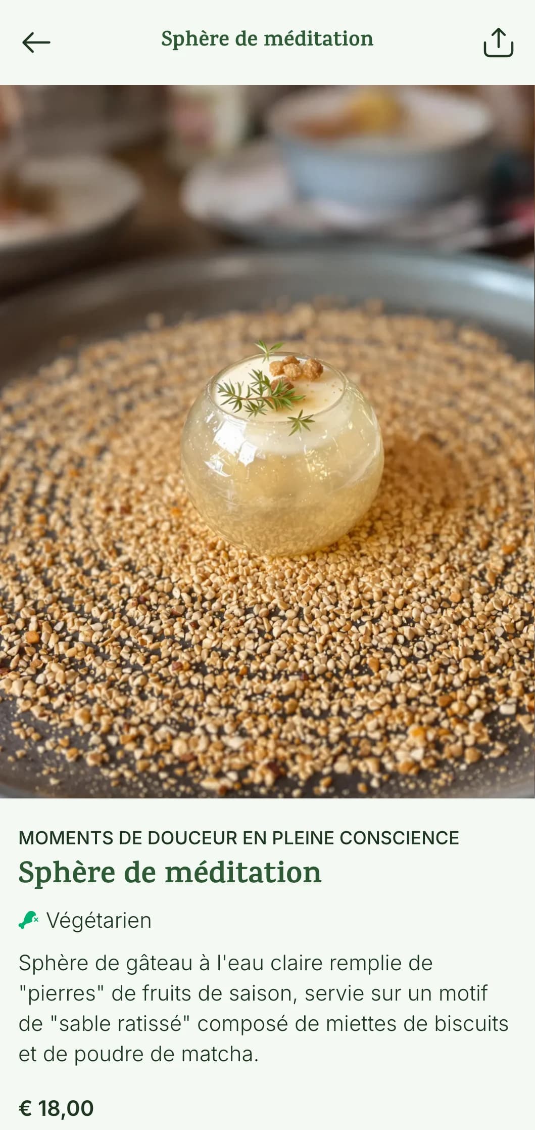 Menu de sushis paisible et méditatif, avec des éléments inspirés du jardin zen et une palette naturelle apaisante.