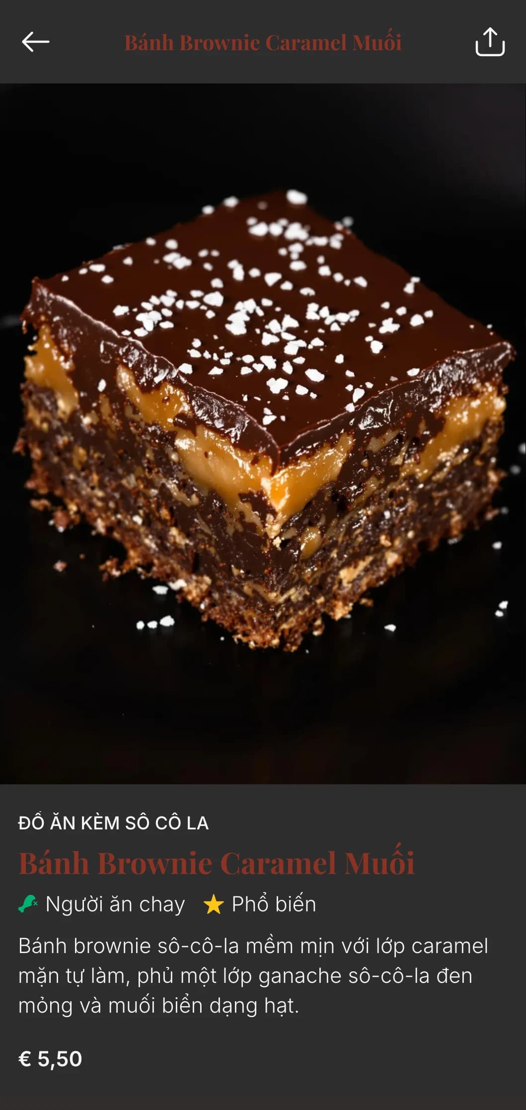 Thiết kế thực đơn bánh mì sang trọng, tinh tế với tông màu sô cô la đậm và kiểu chữ sang trọng, lý tưởng cho các tiệm bánh và cửa hàng tráng miệng chuyên về sô cô la.