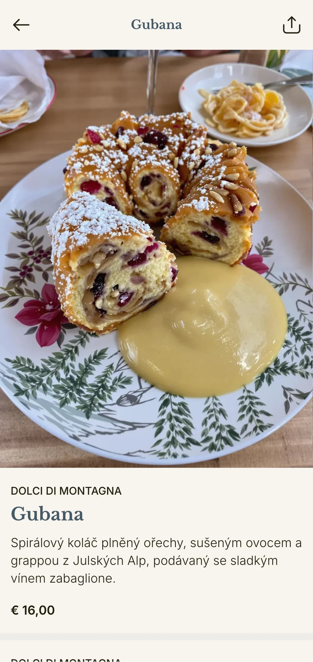 Design inspirovaný horami a oslavující alpské vlivy severoitalské kuchyně Friuli-Venezia Giulia.