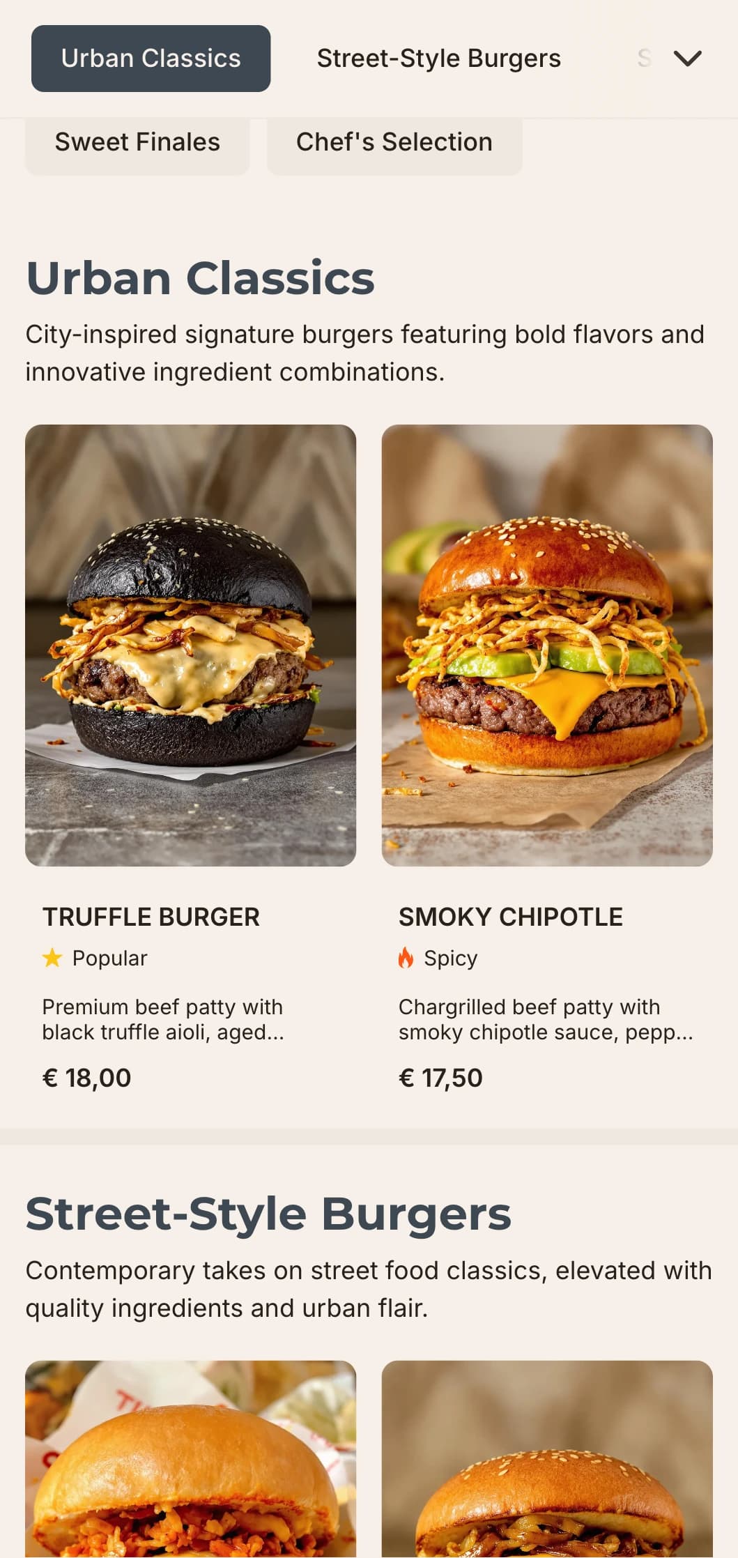 Sleek contemporary burger bar design with minimalist typography and industrial-inspired elements for the urban food enthusiast.