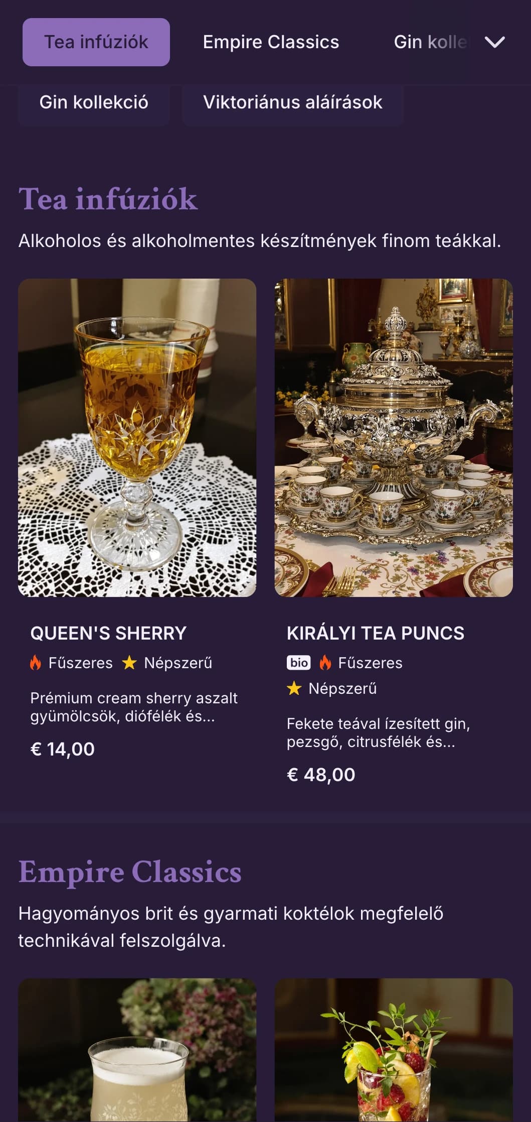 Kidolgozott zöld dizájn viktoriánus díszítéssel a gin-fókuszú szalonok számára.