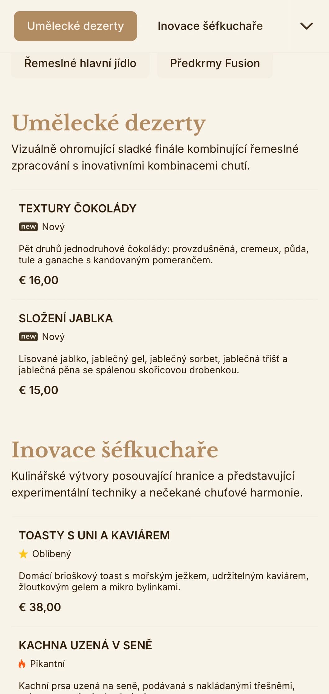 Sofistikované spojení řemeslné estetiky a gurmánské prezentace, ideální pro inovativní kulinářské podniky.