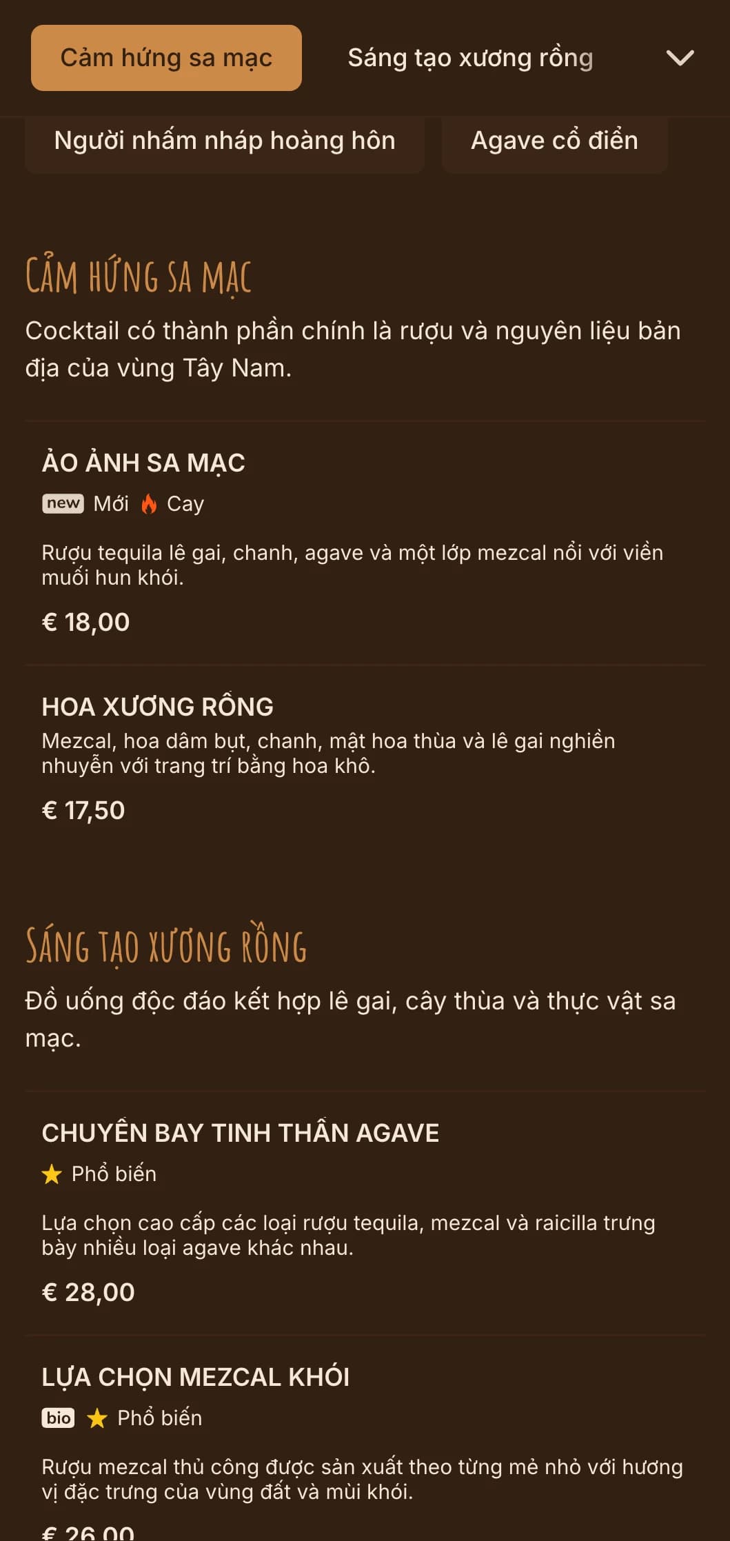 Bảng màu ấm áp lấy cảm hứng từ sa mạc với họa tiết Tây Nam dành cho các quán bar tequila và mezcal.