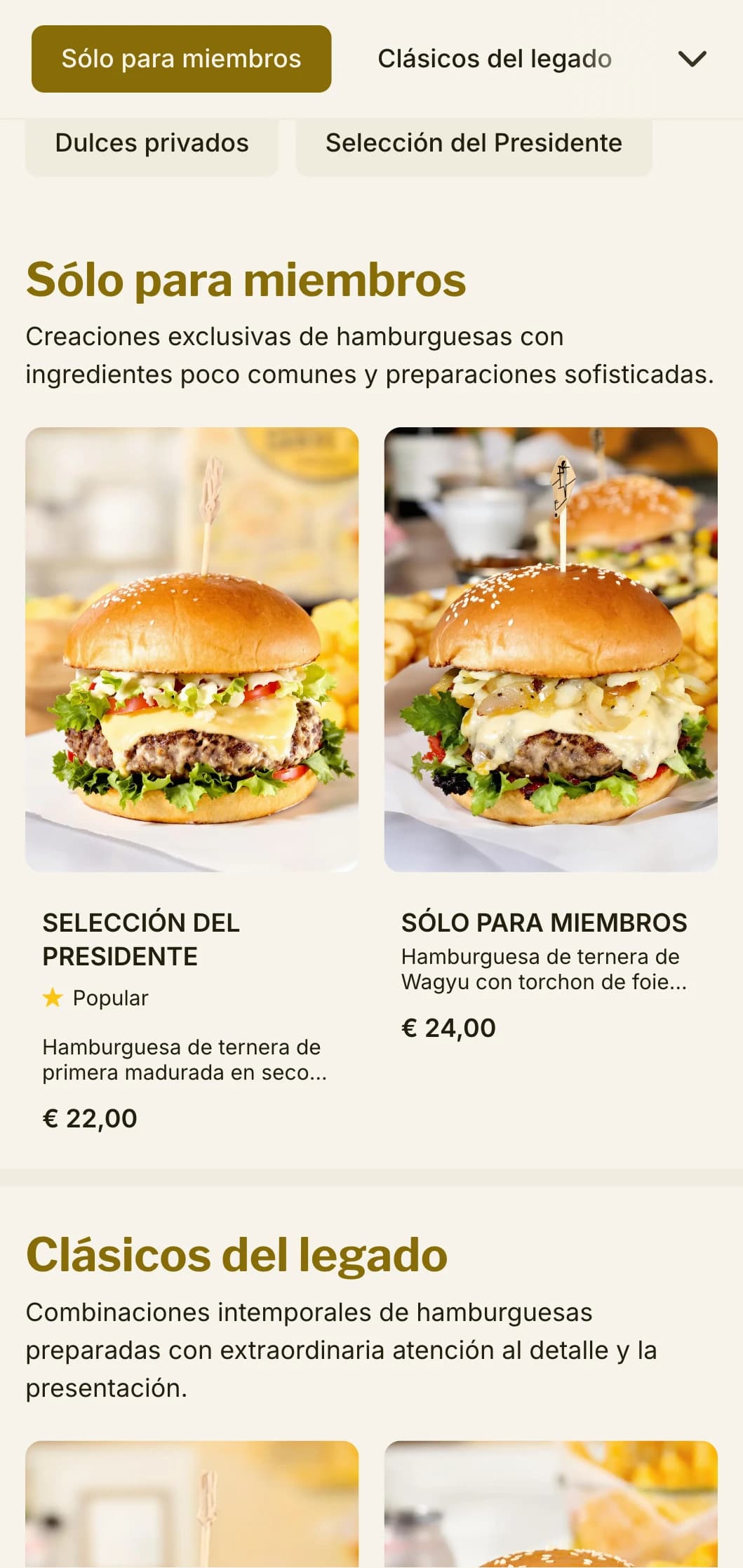 Una experiencia hamburguesera de primera calidad inspirada en un club privado, con un ambiente exclusivo y un servicio refinado.