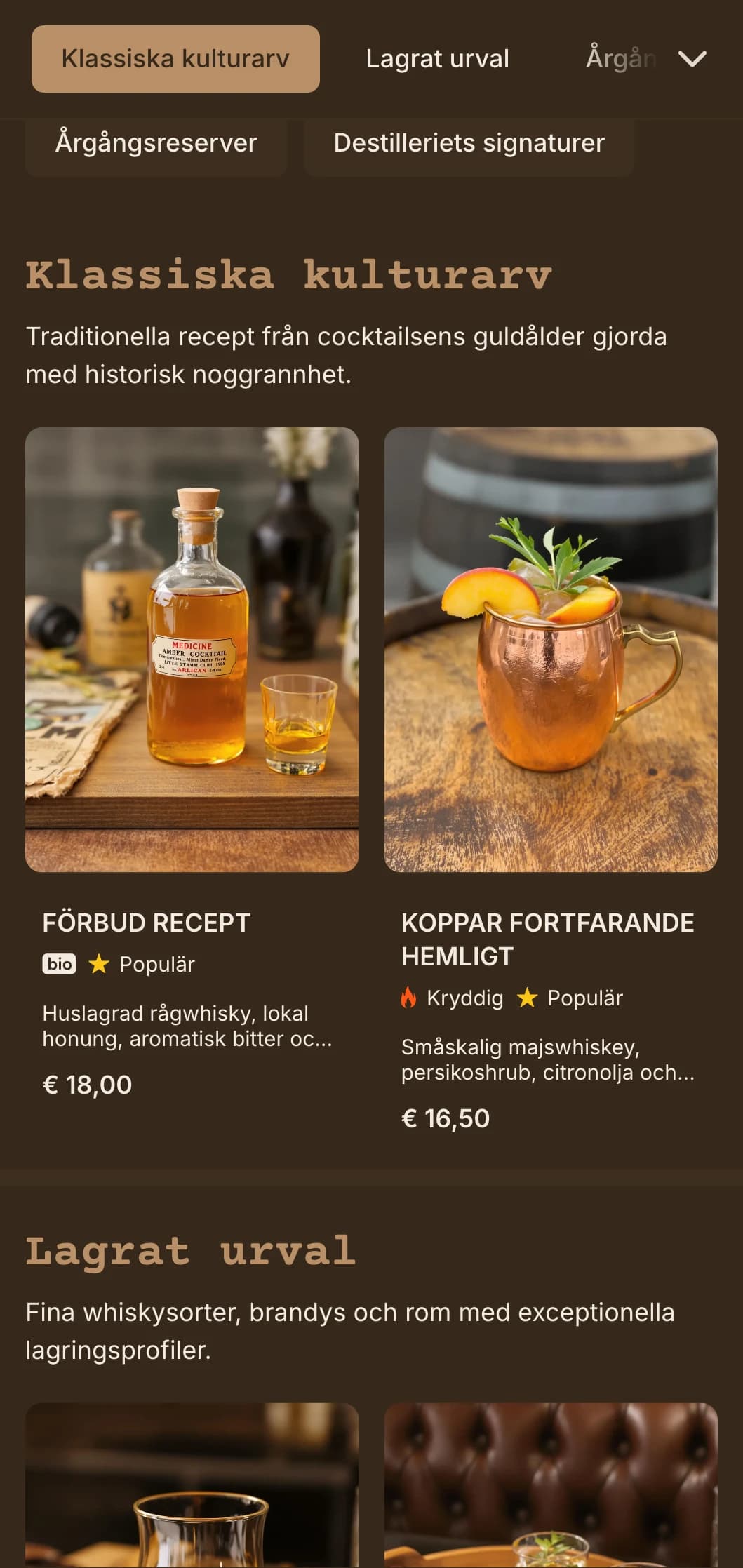 Tidlös design i brunt och grädde med inslag av vintage-destilleri för lokaler med hantverkssprit.