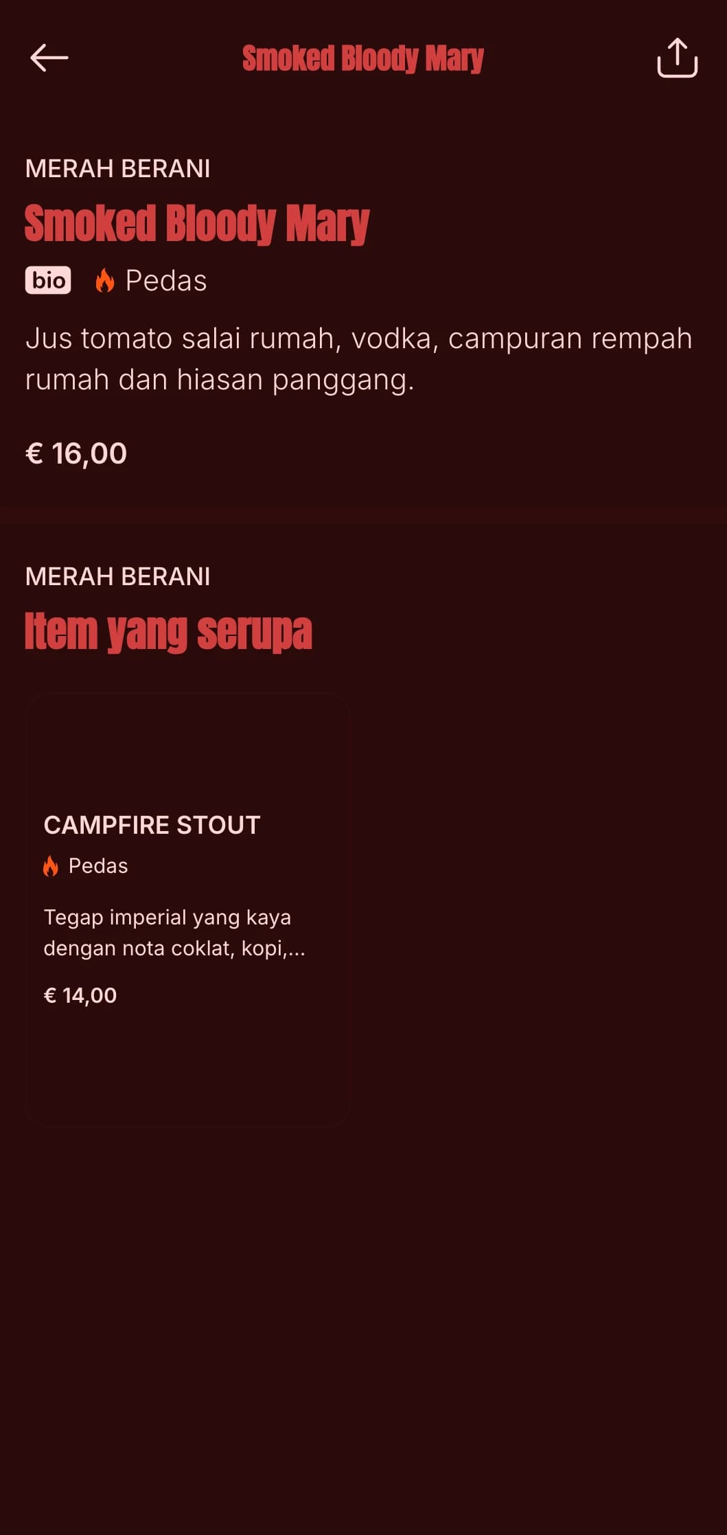 Reka bentuk merah yang kukuh dengan unsur asap dan api untuk tempat barbeku dan wiski.