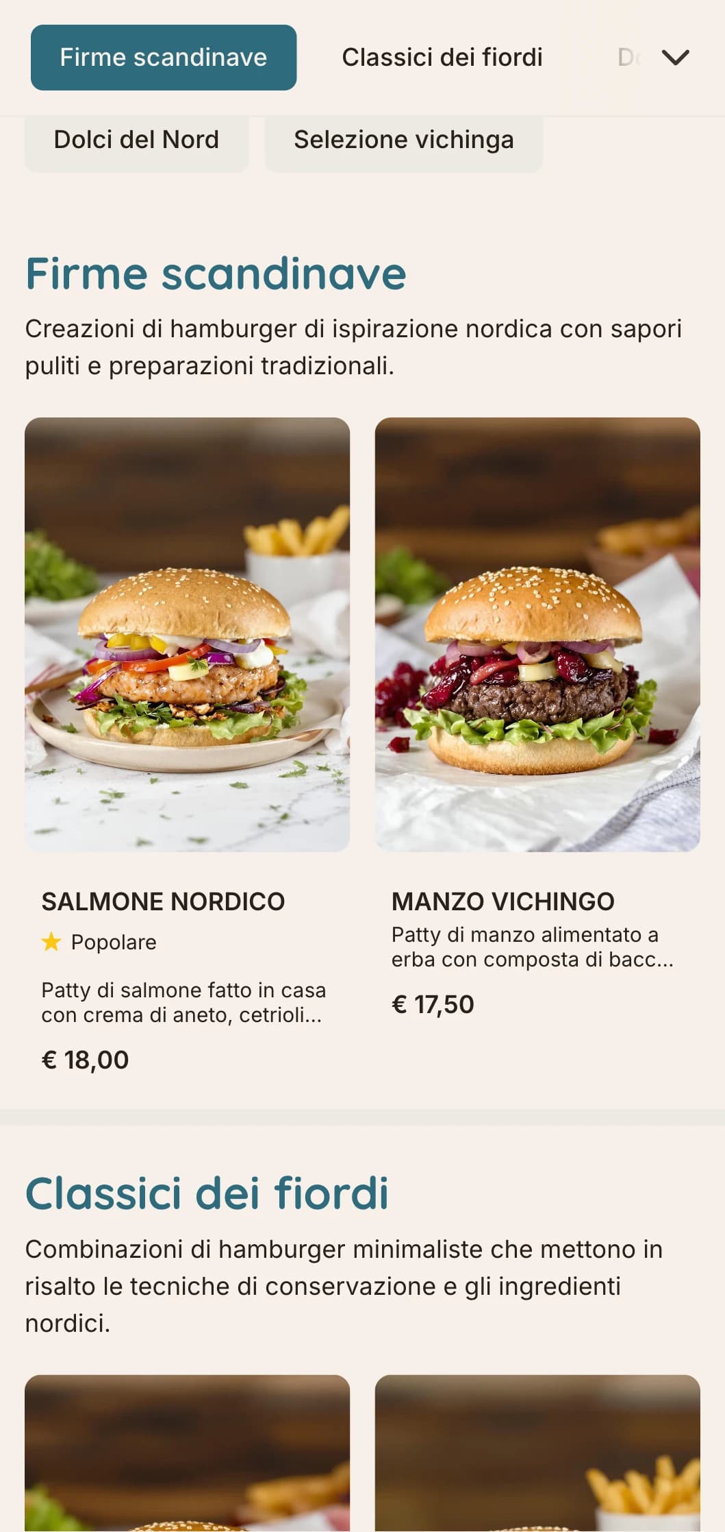 Concetto di hamburger minimalista di ispirazione scandinava con linee pulite e design funzionale.
